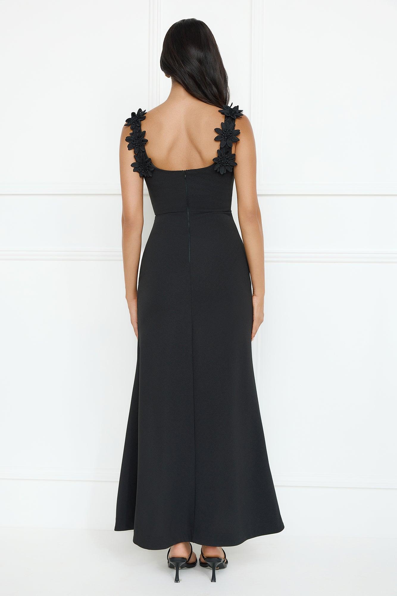 Moonlight Veil Maxi Dress Black Product Image