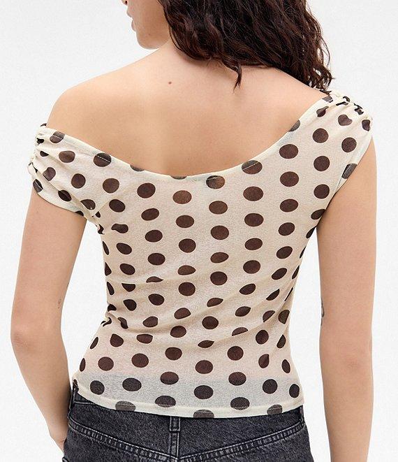 BDG Urban Outfitters Fia Spot Short Sleeve Off-The-Shoulder Top Product Image