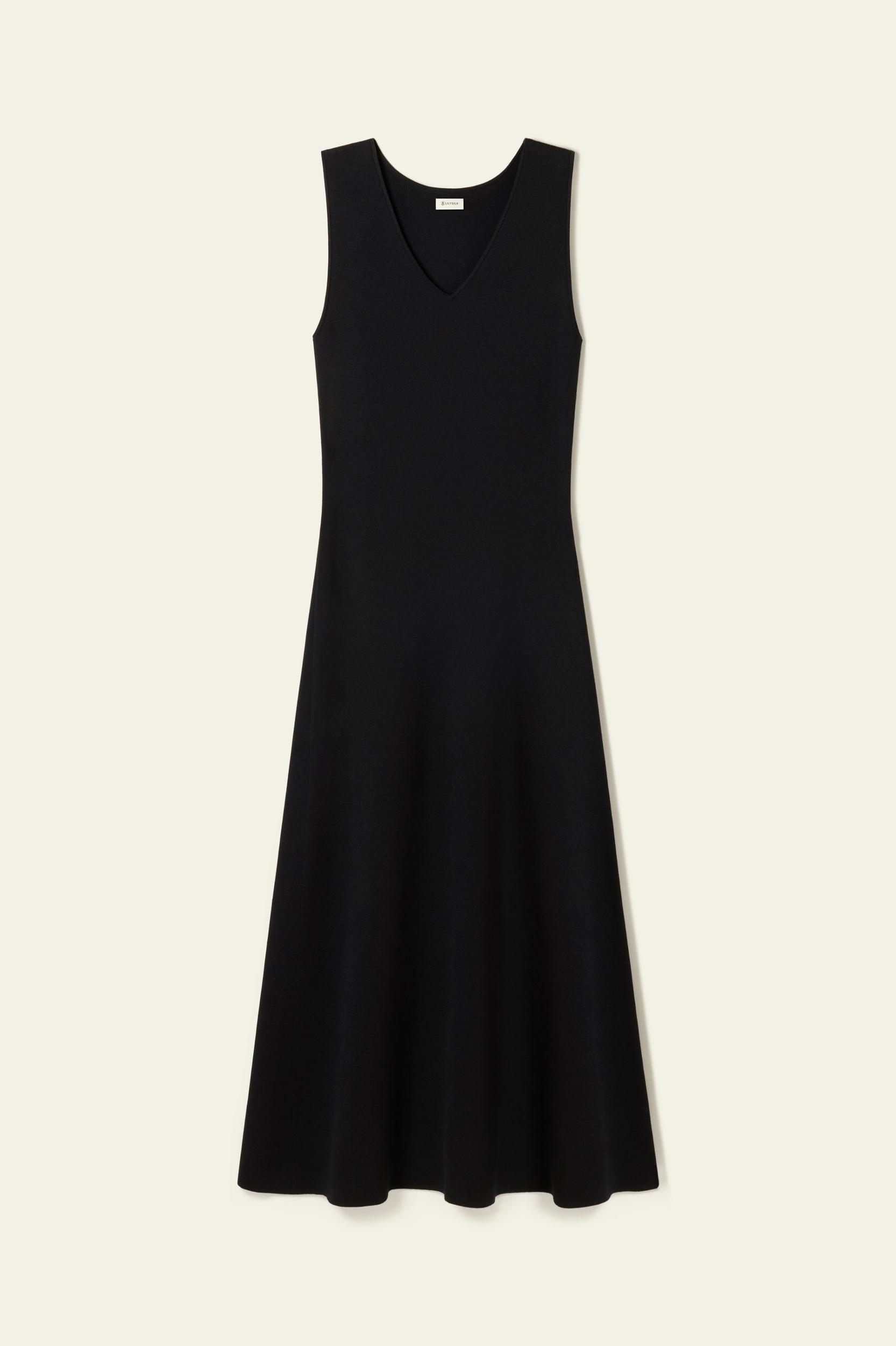 Soleil Silk-Viscose Knit V-Neck Dress Product Image