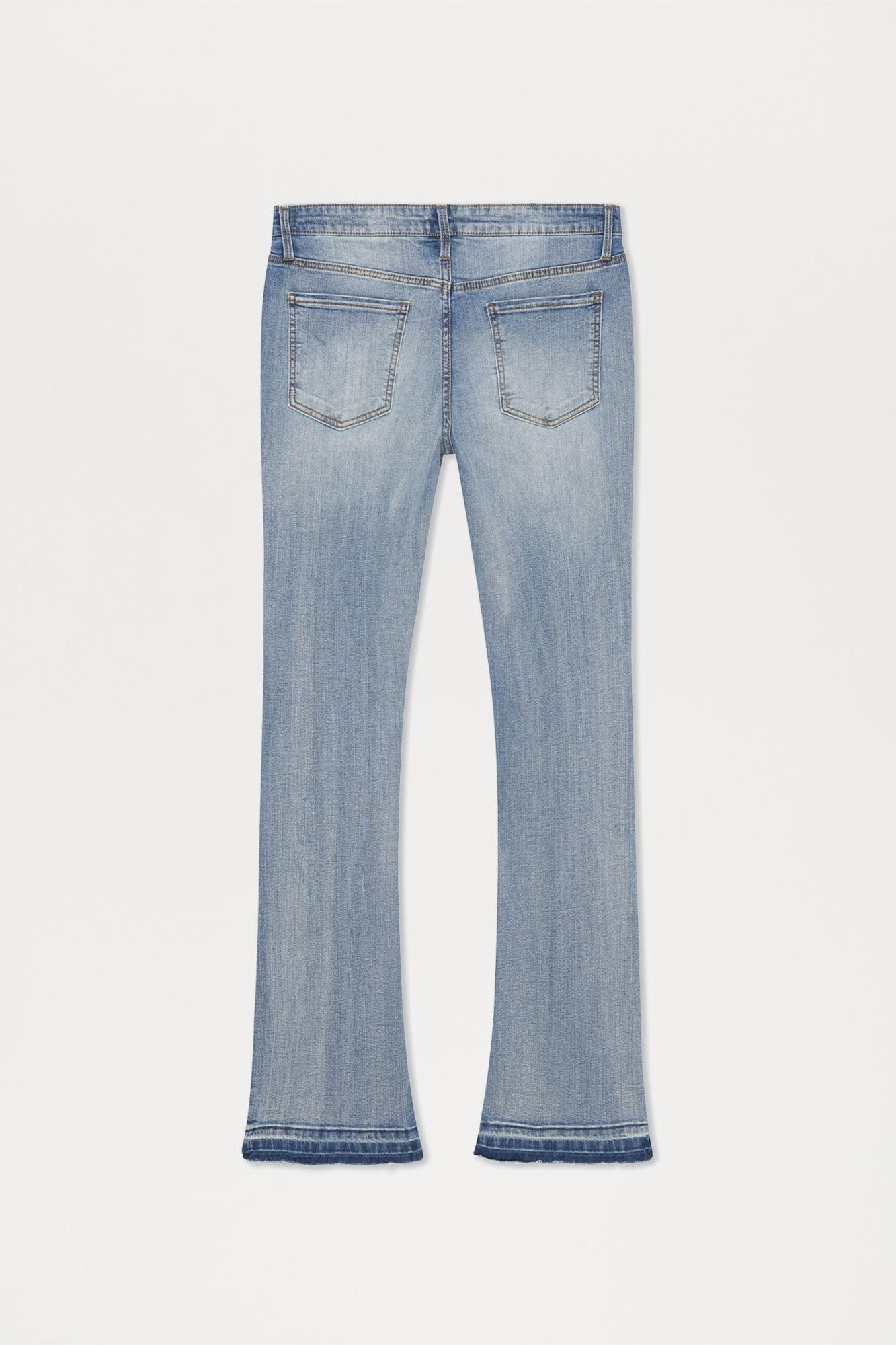 Through It Ripped Skinny Flared Jeans - Vintage Blue Wash Product Image