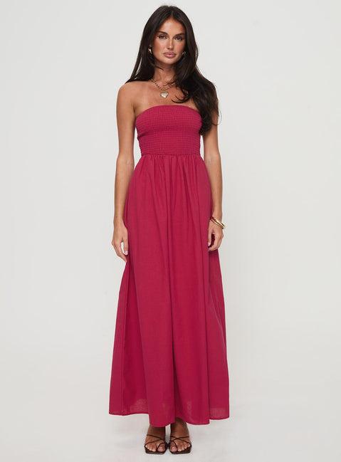 Dayona Strapless Maxi Dress Red Product Image