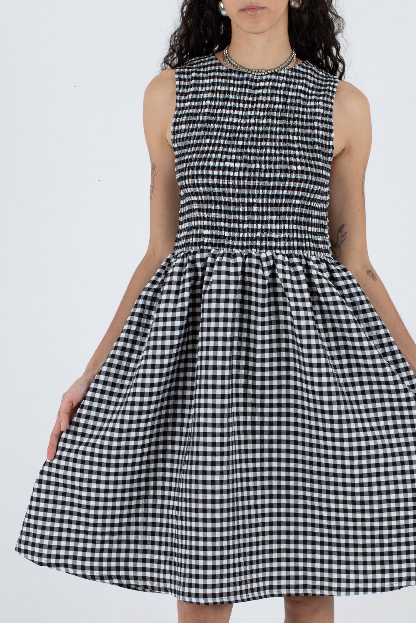 Garden Dress - Black Check Product Image