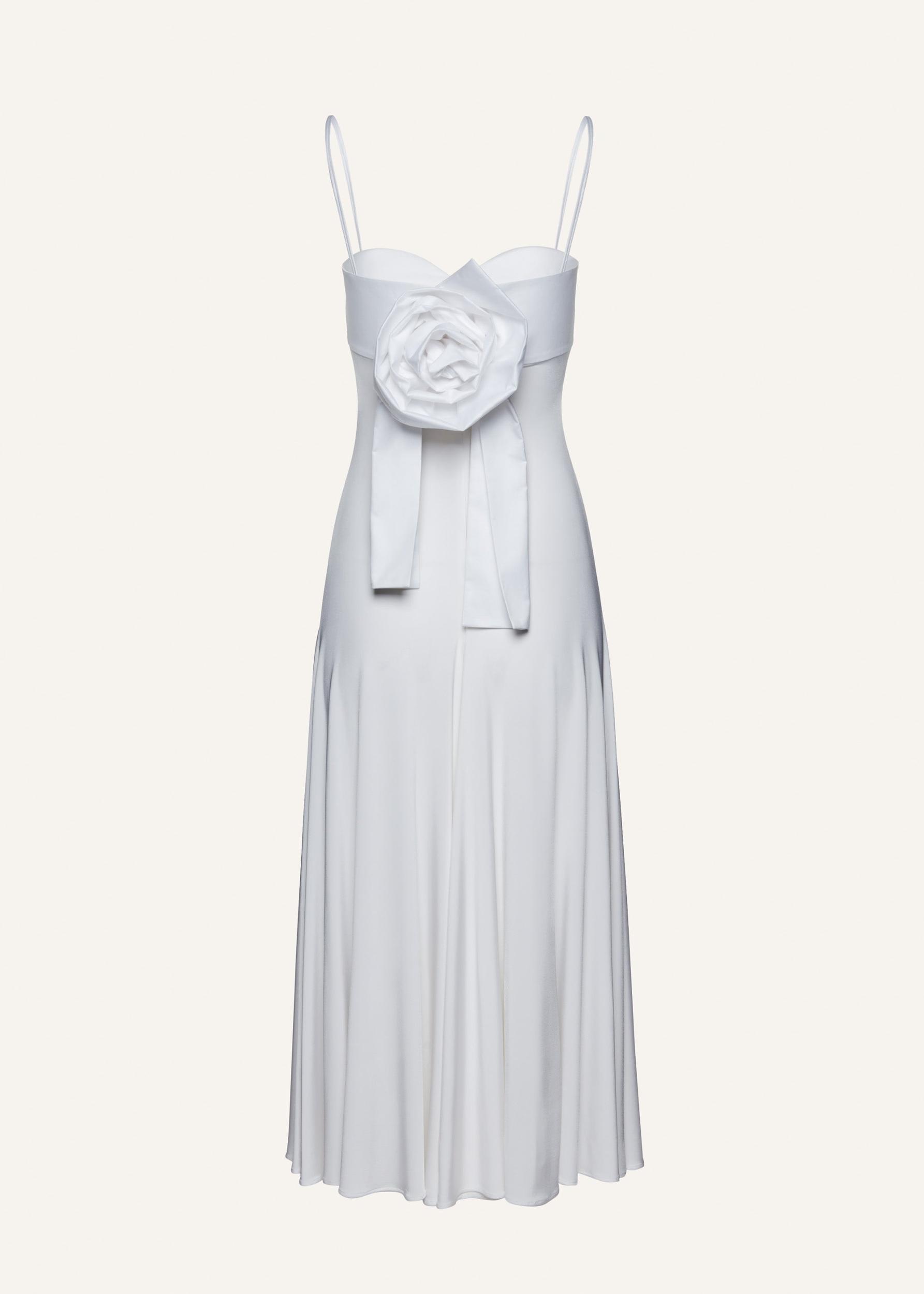 Rose sweetheart midi dress in white Product Image