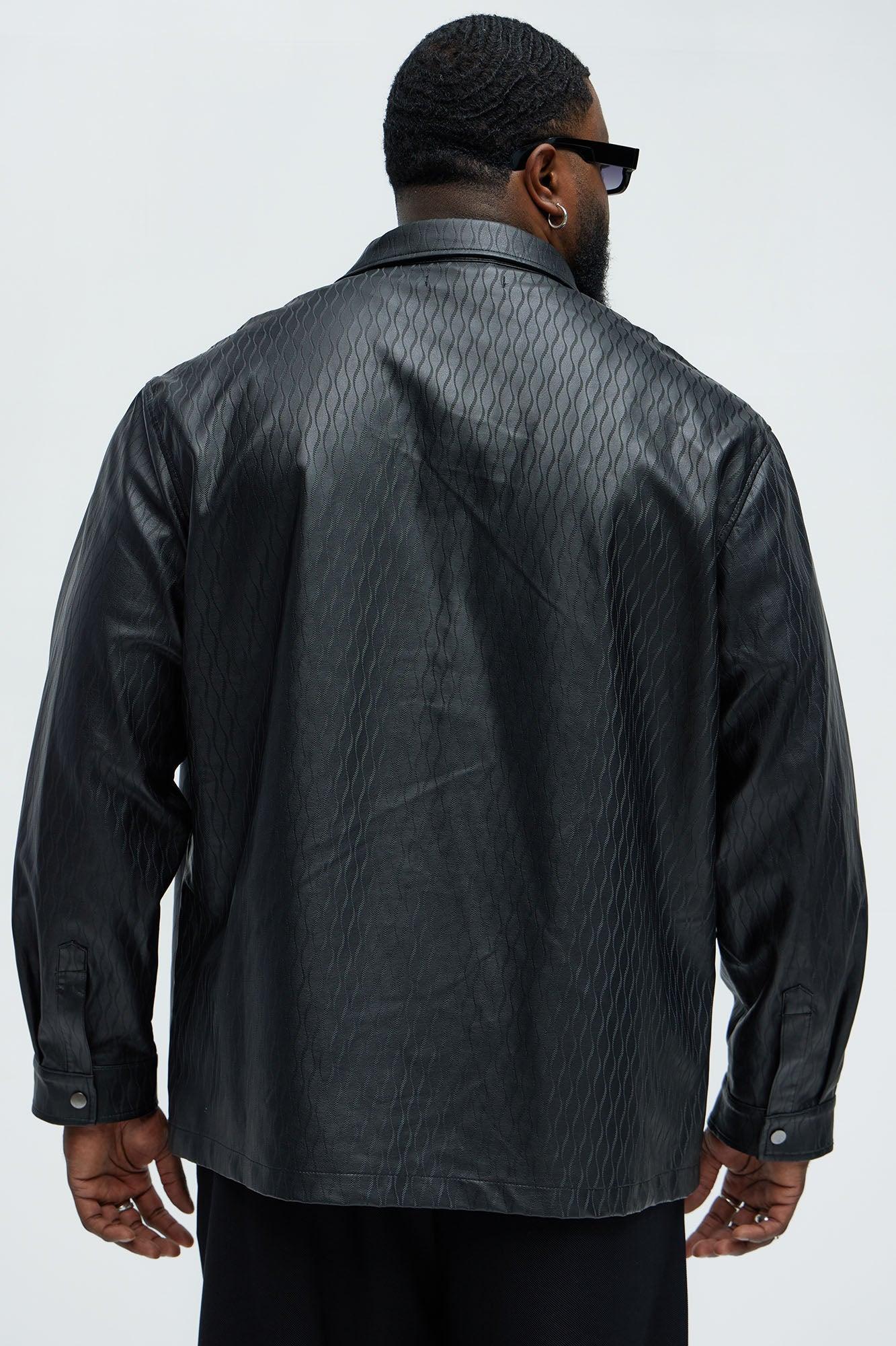 Cassidy Faux Leather Shirt - Black Product Image