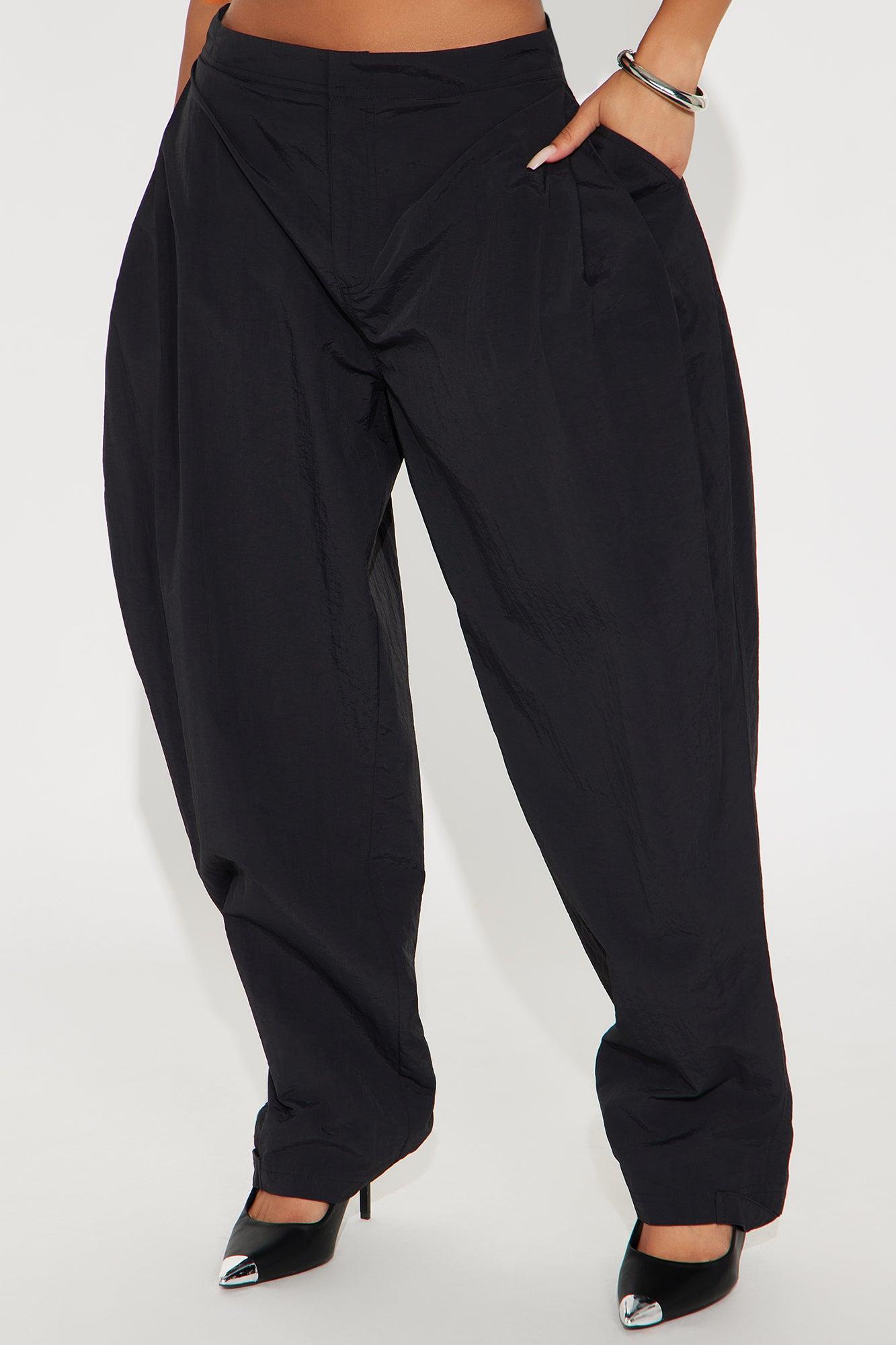 Nylon Windbreaker Pant - Black Product Image