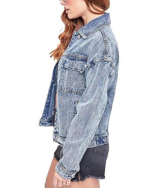 YMI Jeanswear Oversized Utility Denim Jacket Product Image