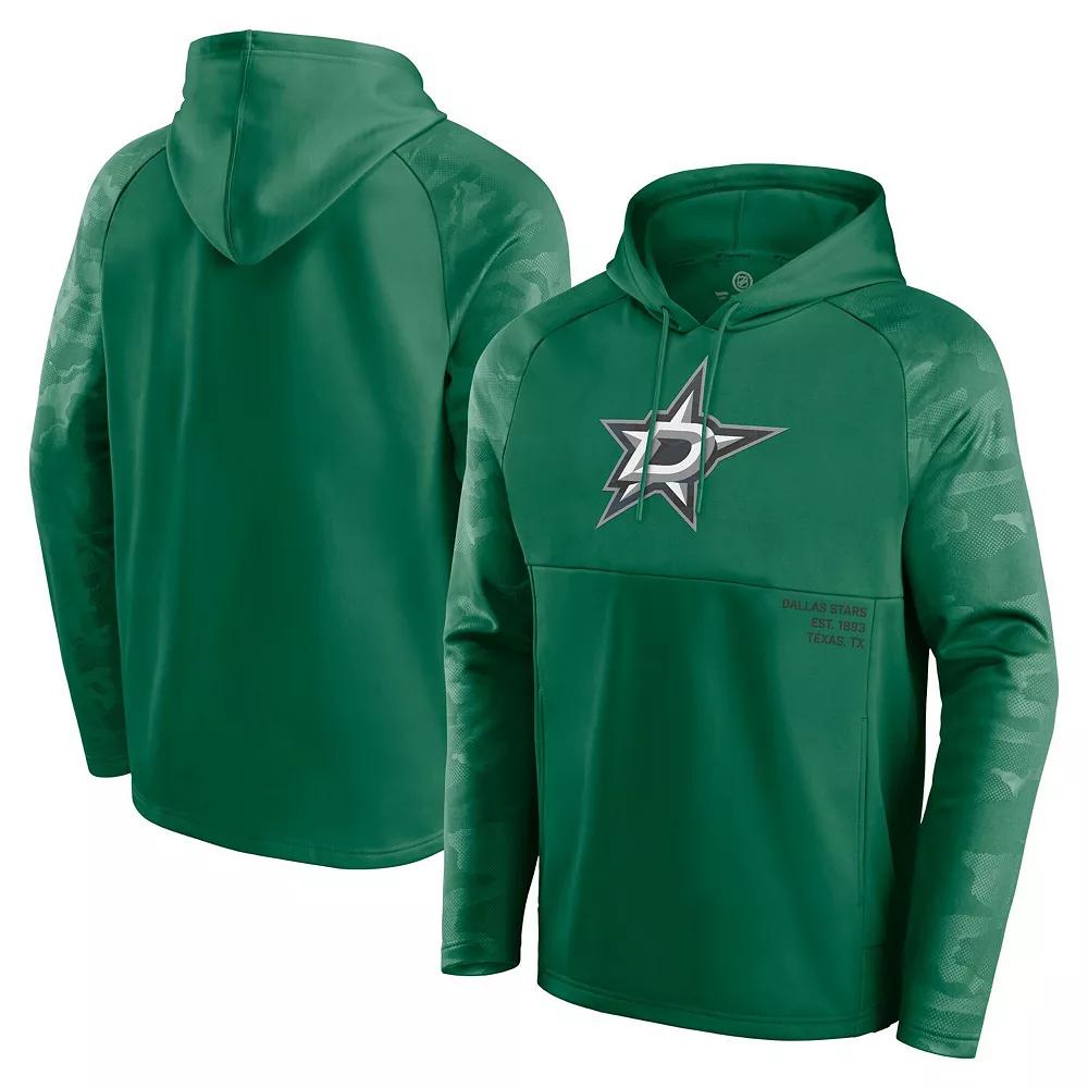 Men's Fanatics Kelly Green Dallas Stars Shade Defender Raglan Pullover Hoodie, Size: 3XL, Str Green Product Image