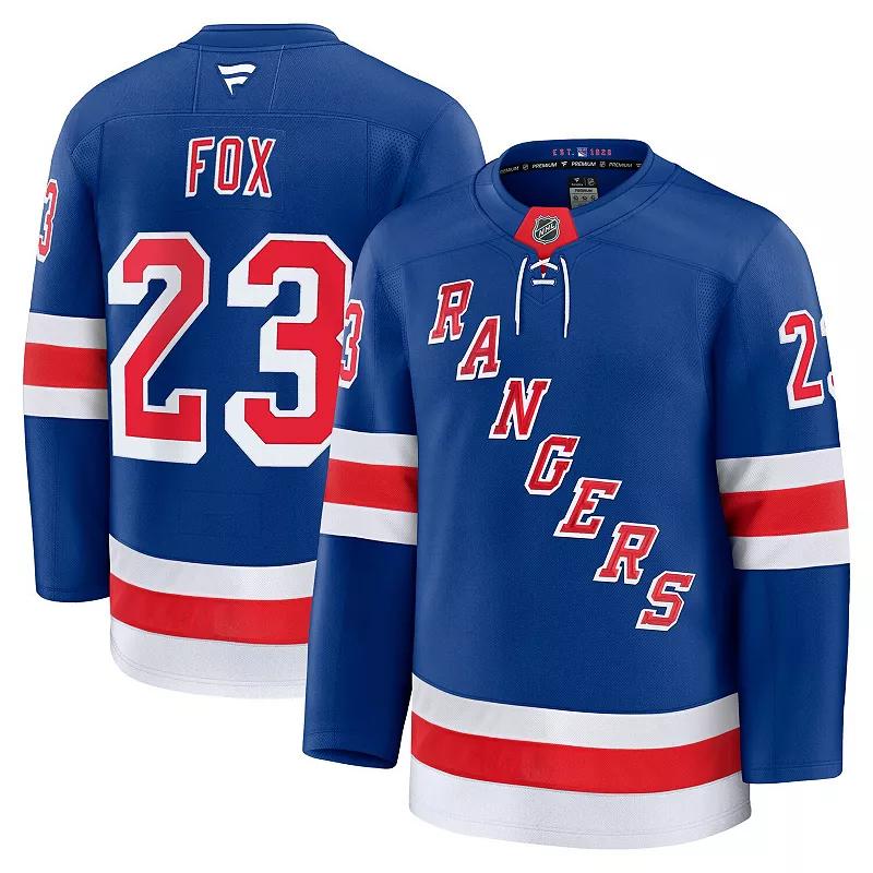 Men's Fanatics Adam Fox Blue New York Rangers Home Premium Jersey, Size: 60, Ran Blue Product Image