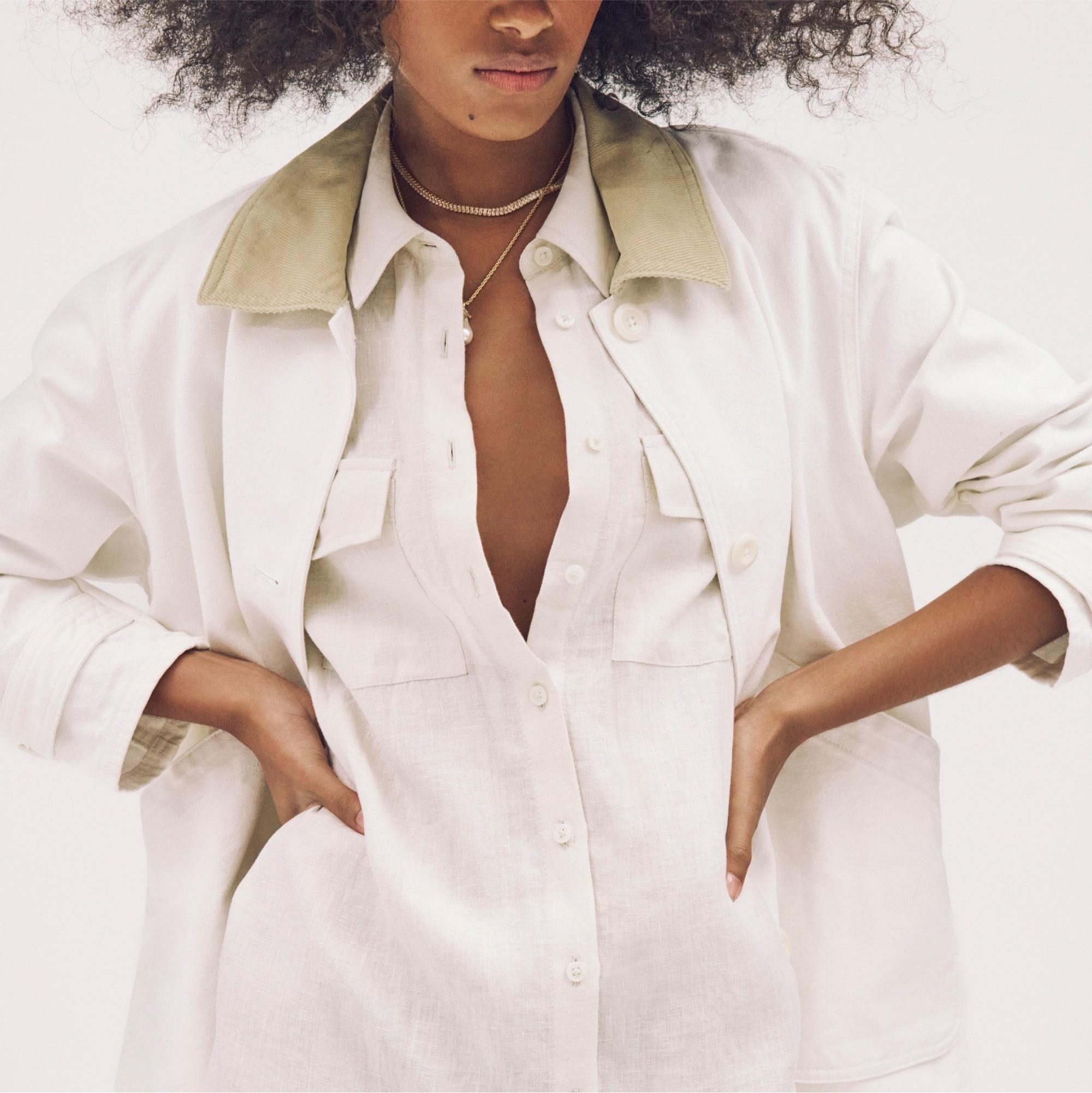 Utility shirt-dress in linen Product Image