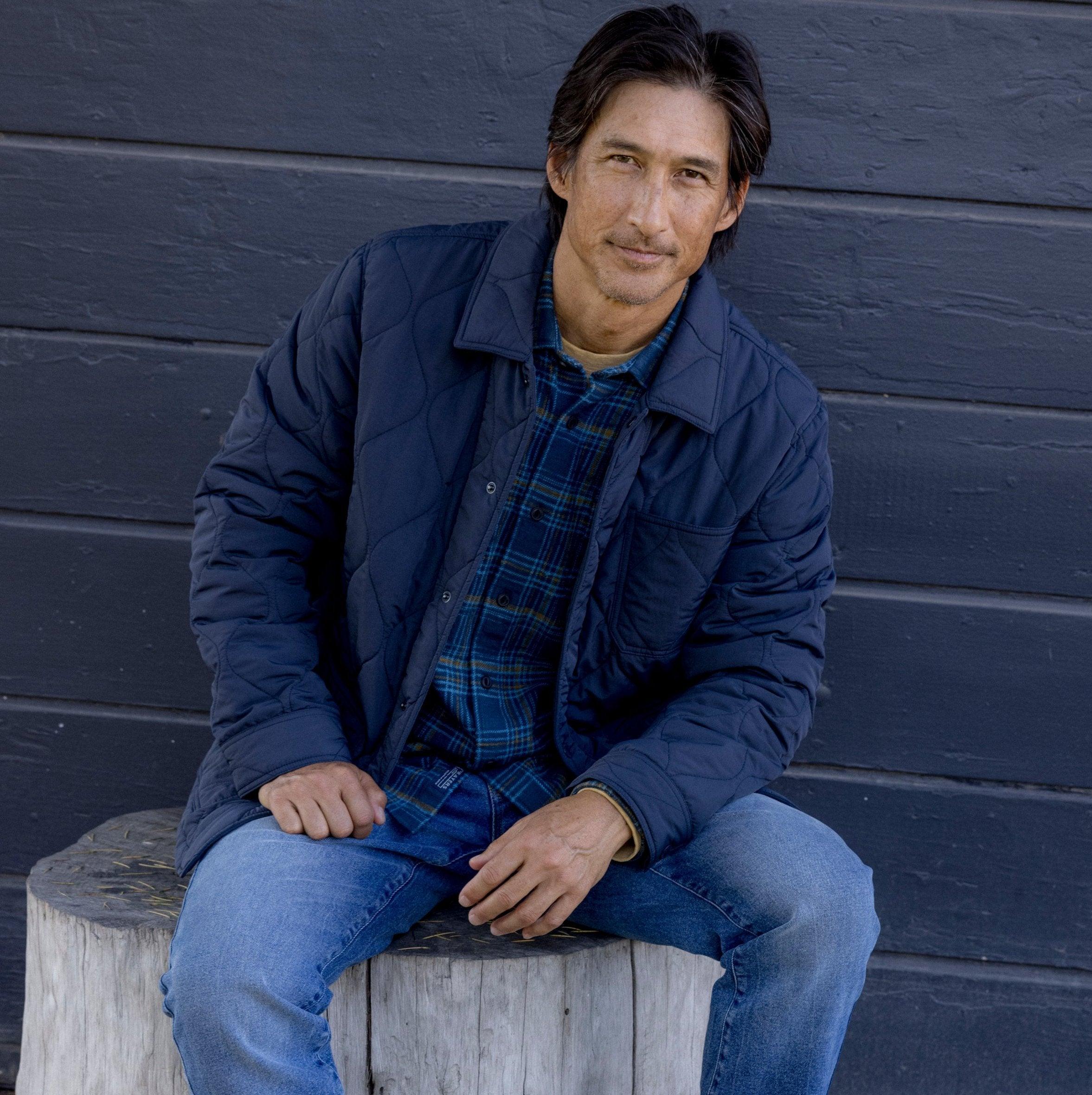 Putnam Quilted Chore Jacket - Navy Product Image