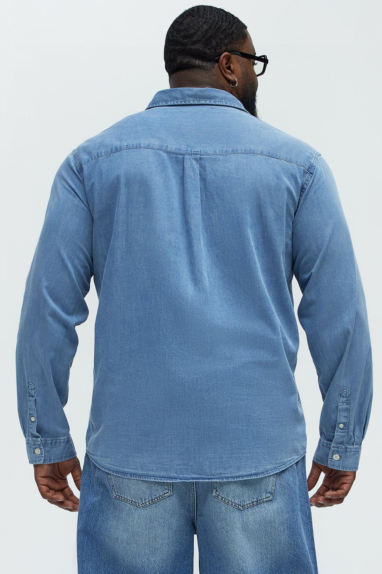 Chambray Long Sleeve Shirt - Medium Wash Product Image