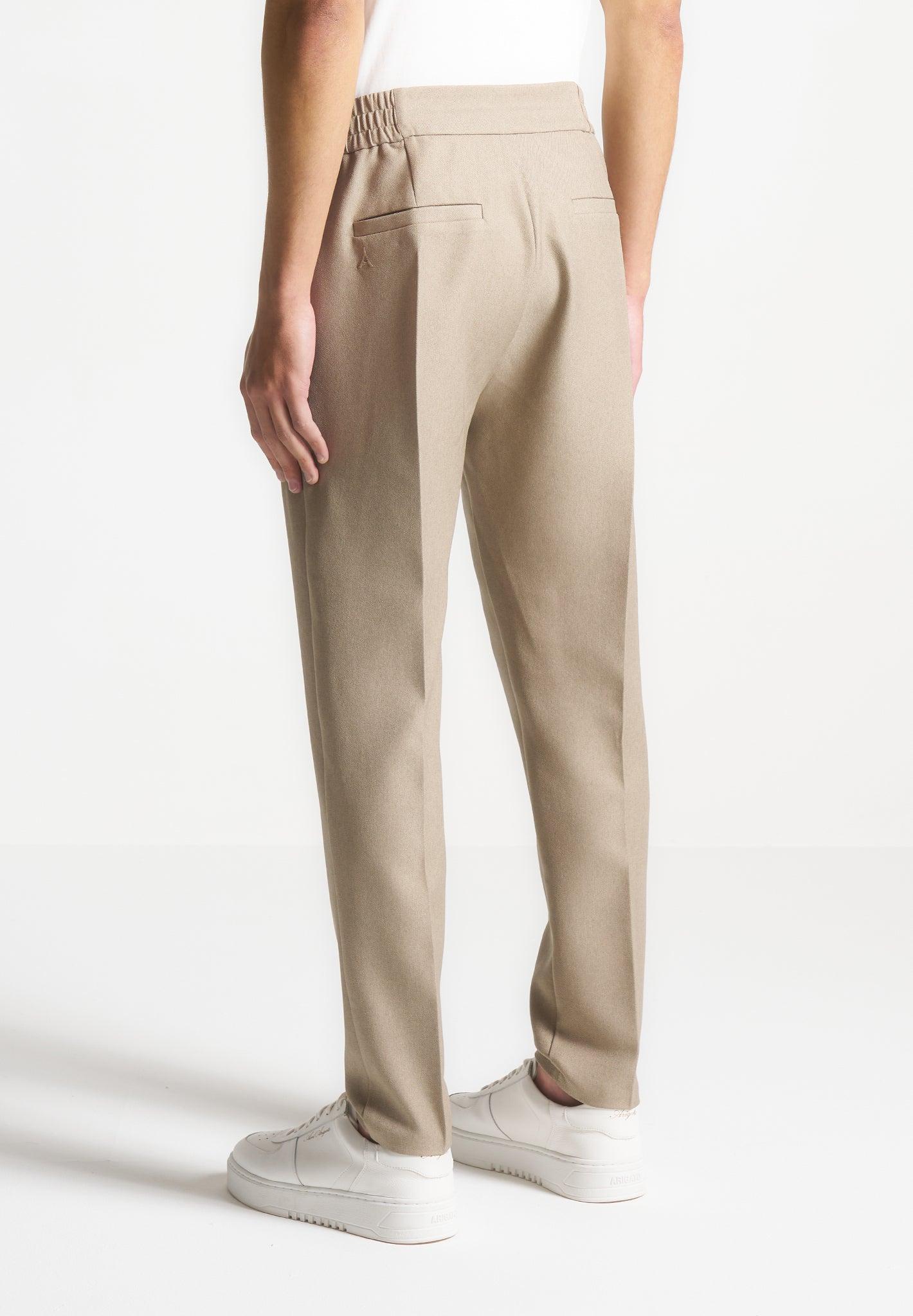Claude - Slim Fit Tailored Trousers - Beige Male Product Image