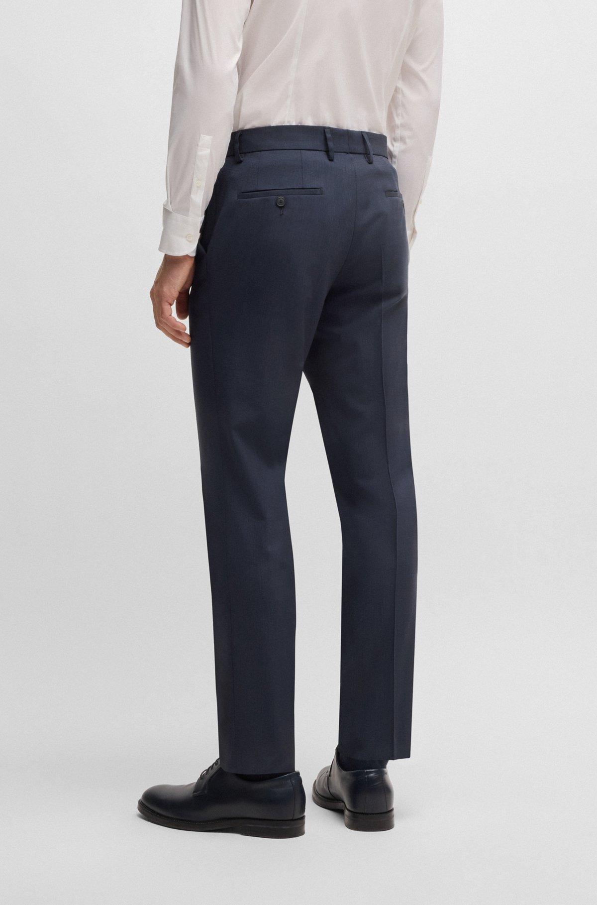 BOSS - Slim-fit suit in a performance-stretch wool blend - Dark Blue Product Image