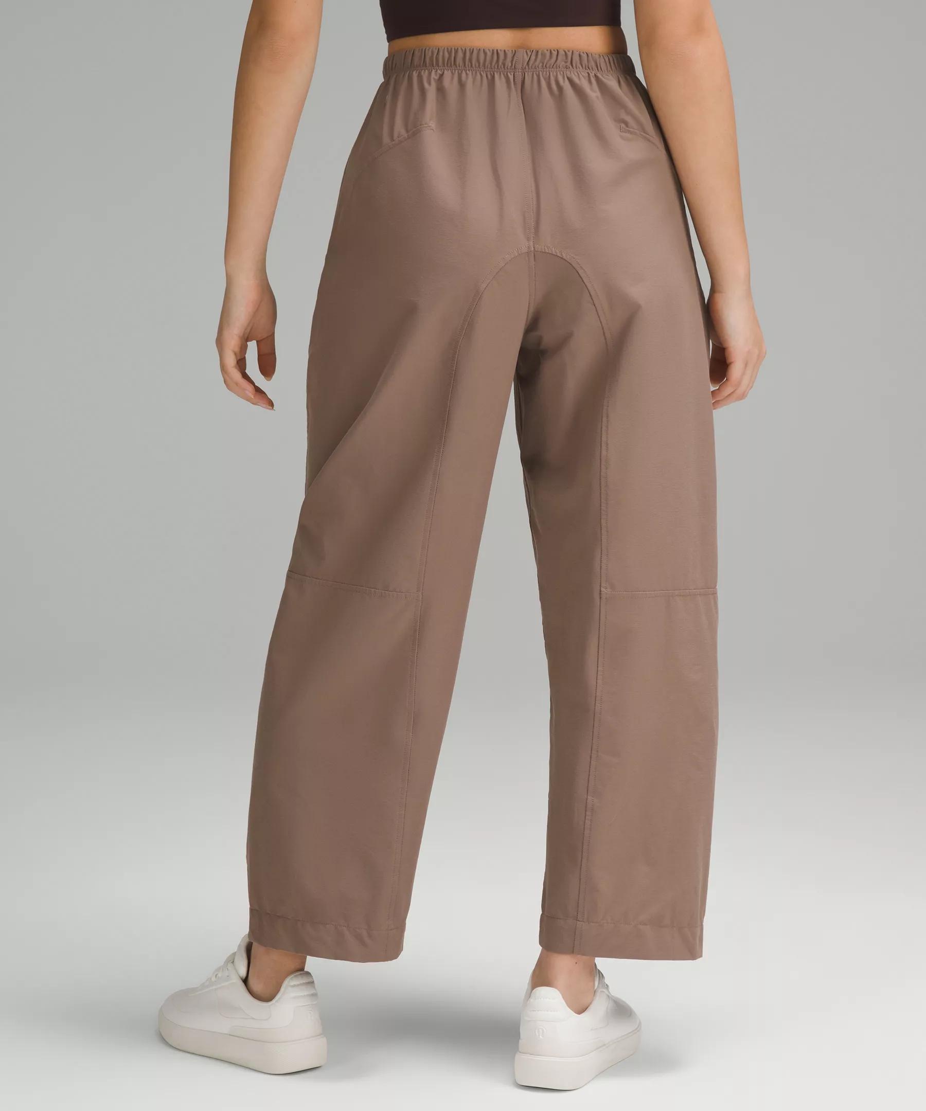 Lightweight Mid-Rise Barrel-Leg Cropped Pant Product Image