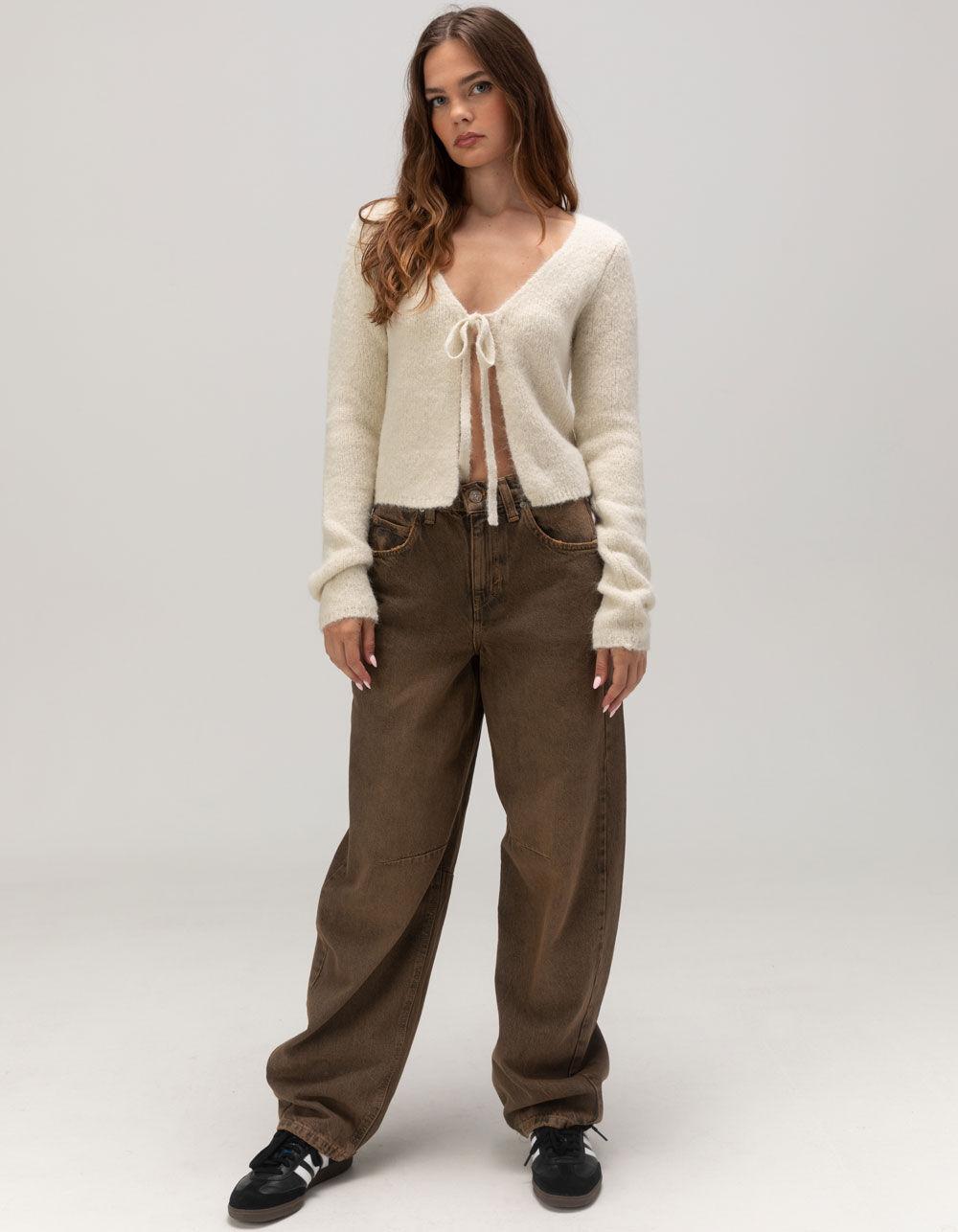 BDG Urban Outfitters Tie Front Womens Cardigan - RED Product Image