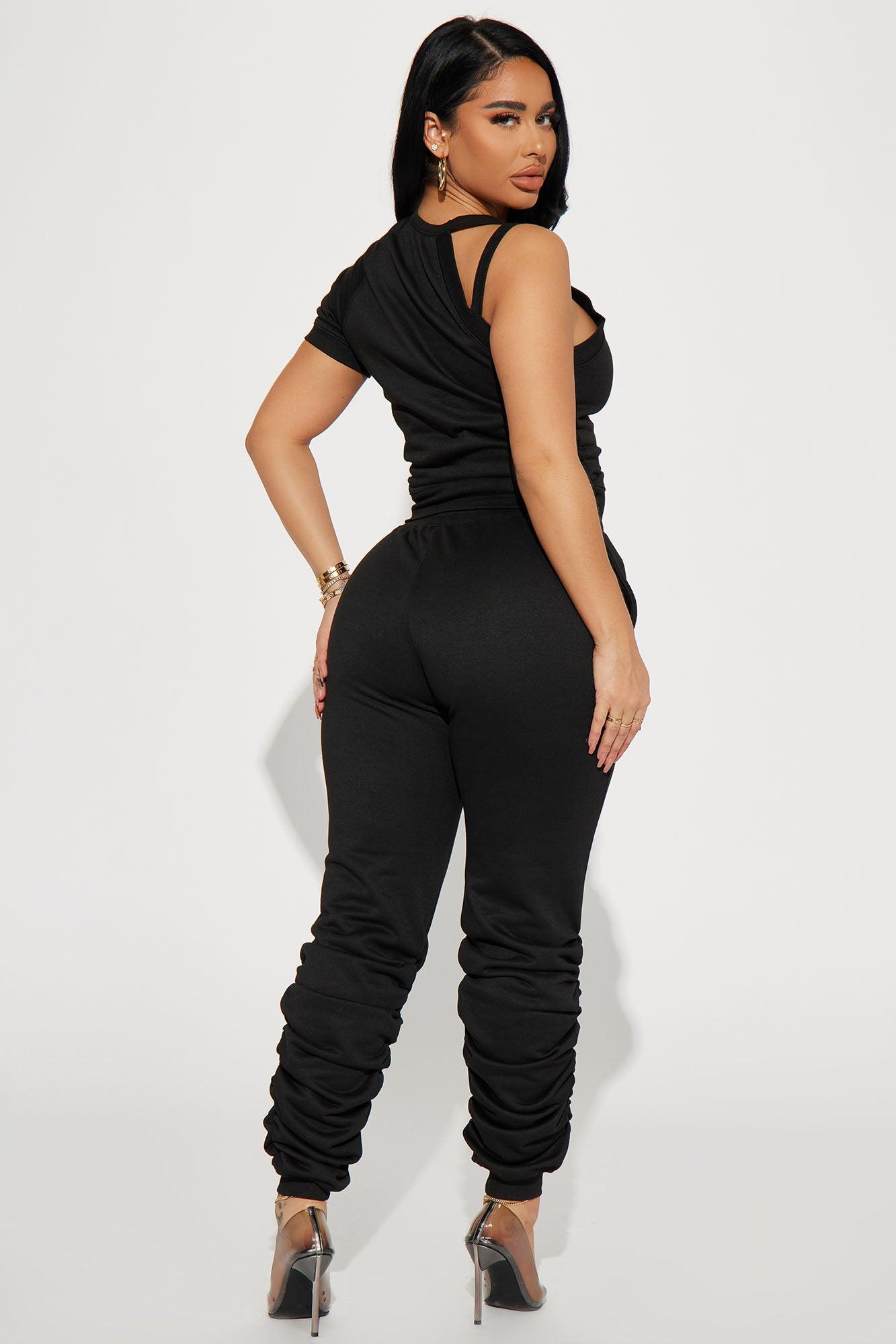 One Sided Story Pant Set - Black Product Image
