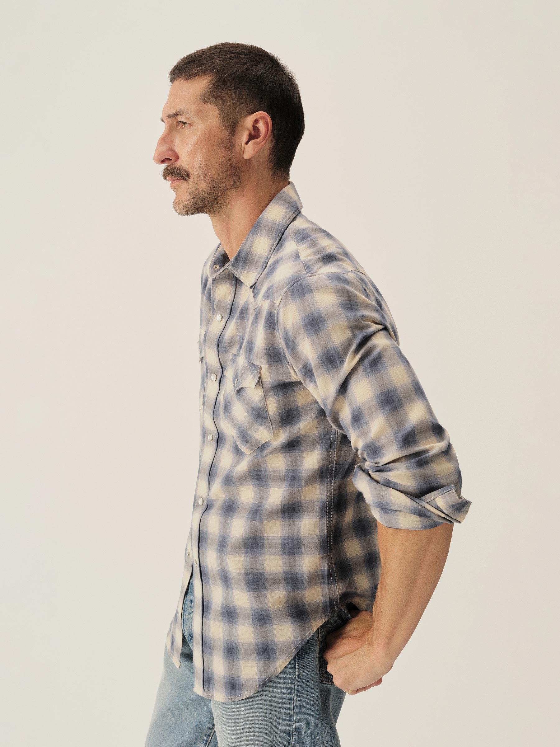 Blue Plaid Ombre Palomino Western Shirt Product Image