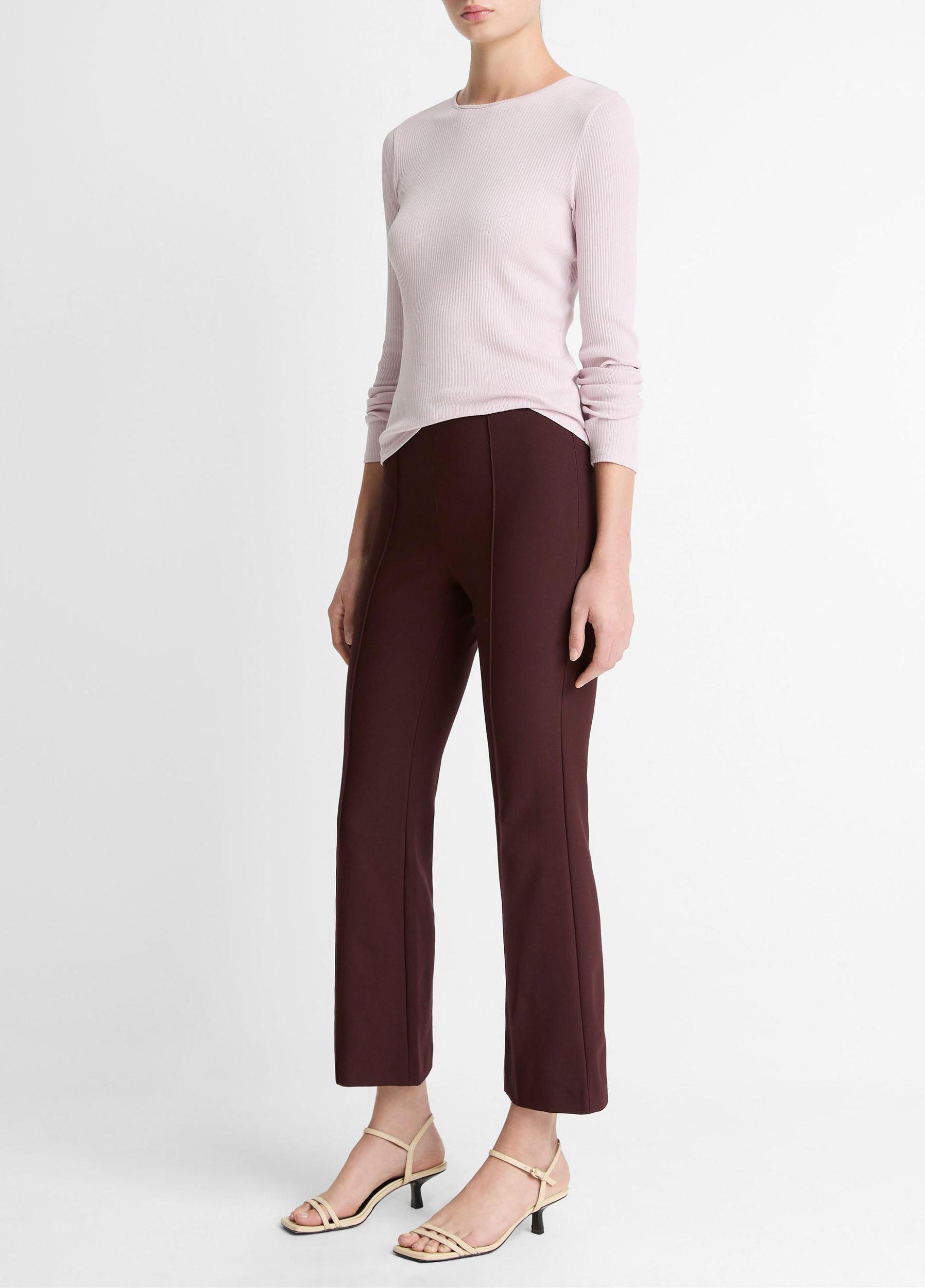 Mid-Rise Pintuck Crop Flare Pant Product Image