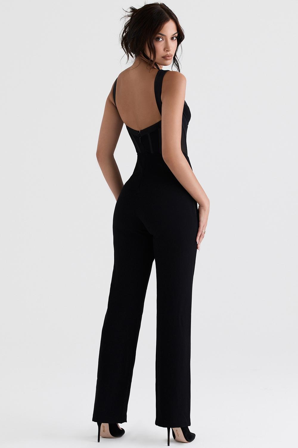Mylene  black corset jumpsuit Product Image