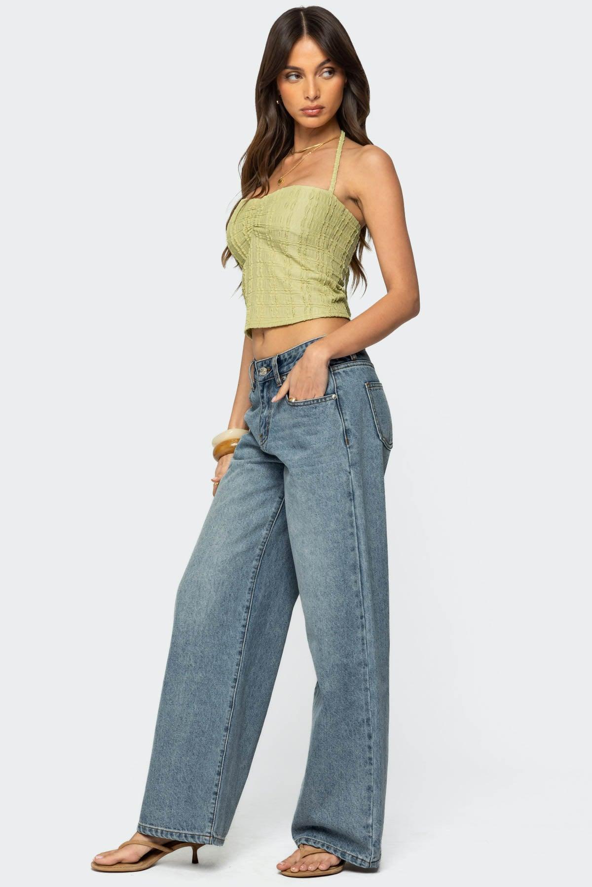 Galya Textured Halter Top Product Image