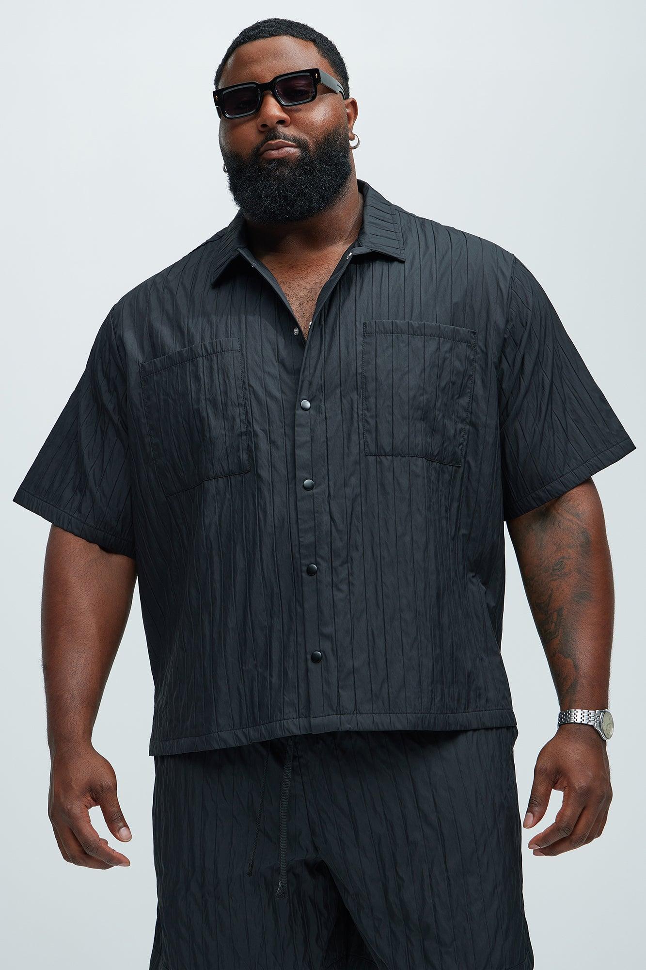 Cavour Crinkled Shirt - Black Product Image