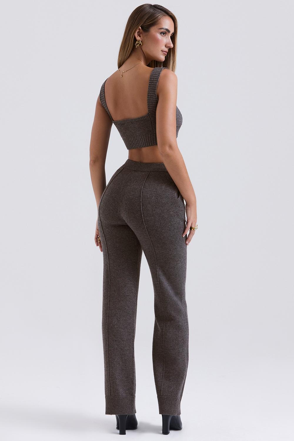 Yalina  charcoal cashmere blend trousers - sale Product Image