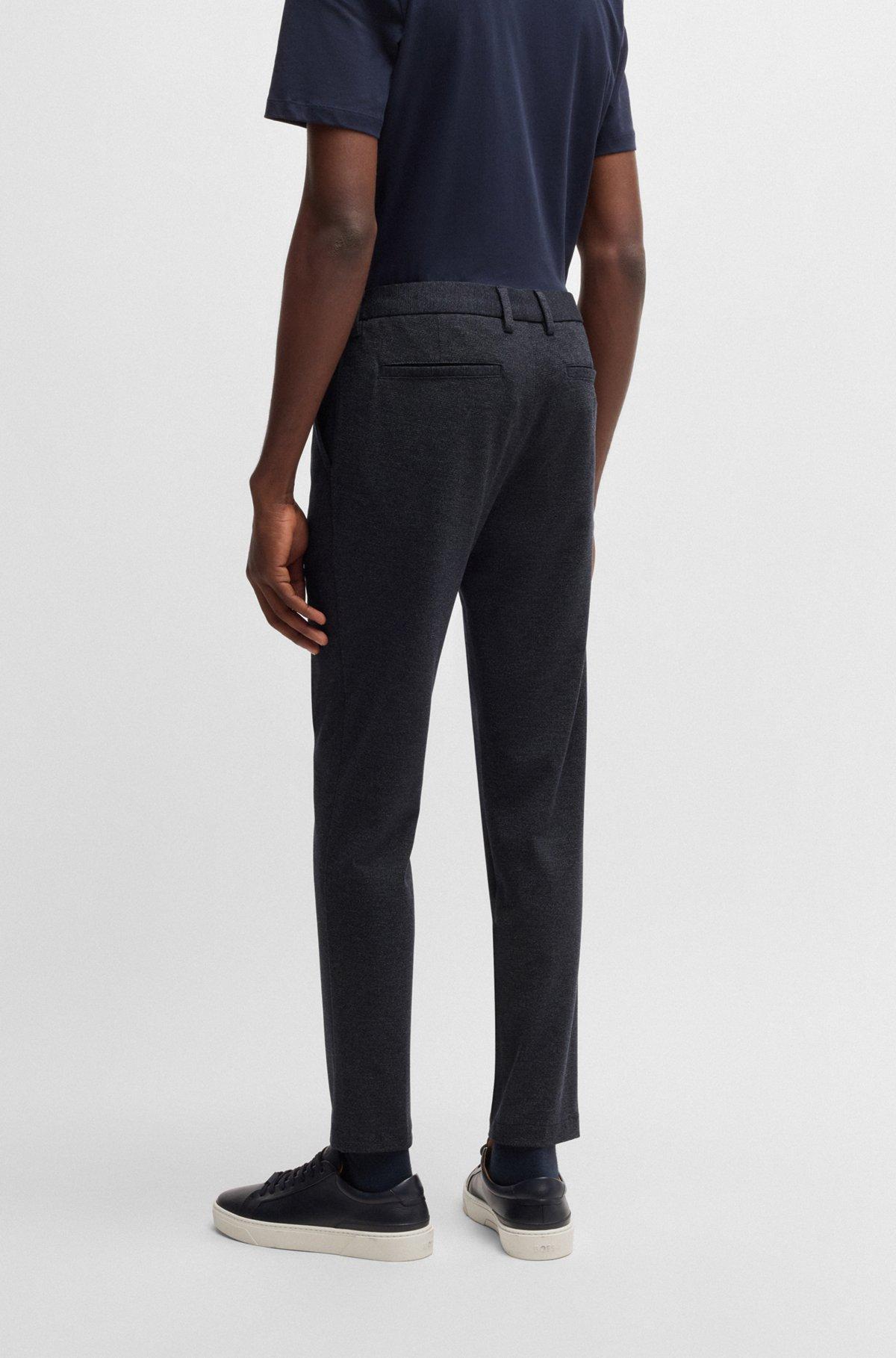 Slim-fit trousers in salt-and-pepper stretch jersey Product Image