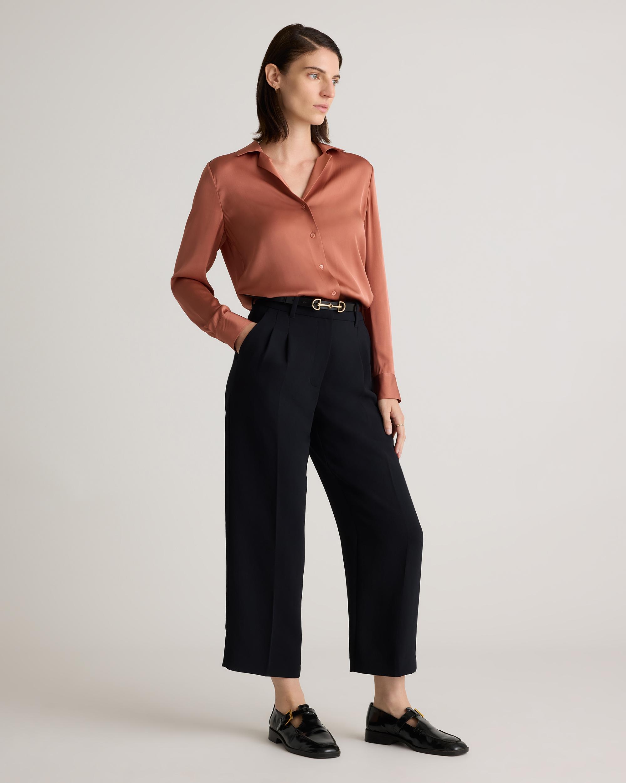 Quince | Women's Washable Stretch Silk Notch Collar Blouse Product Image