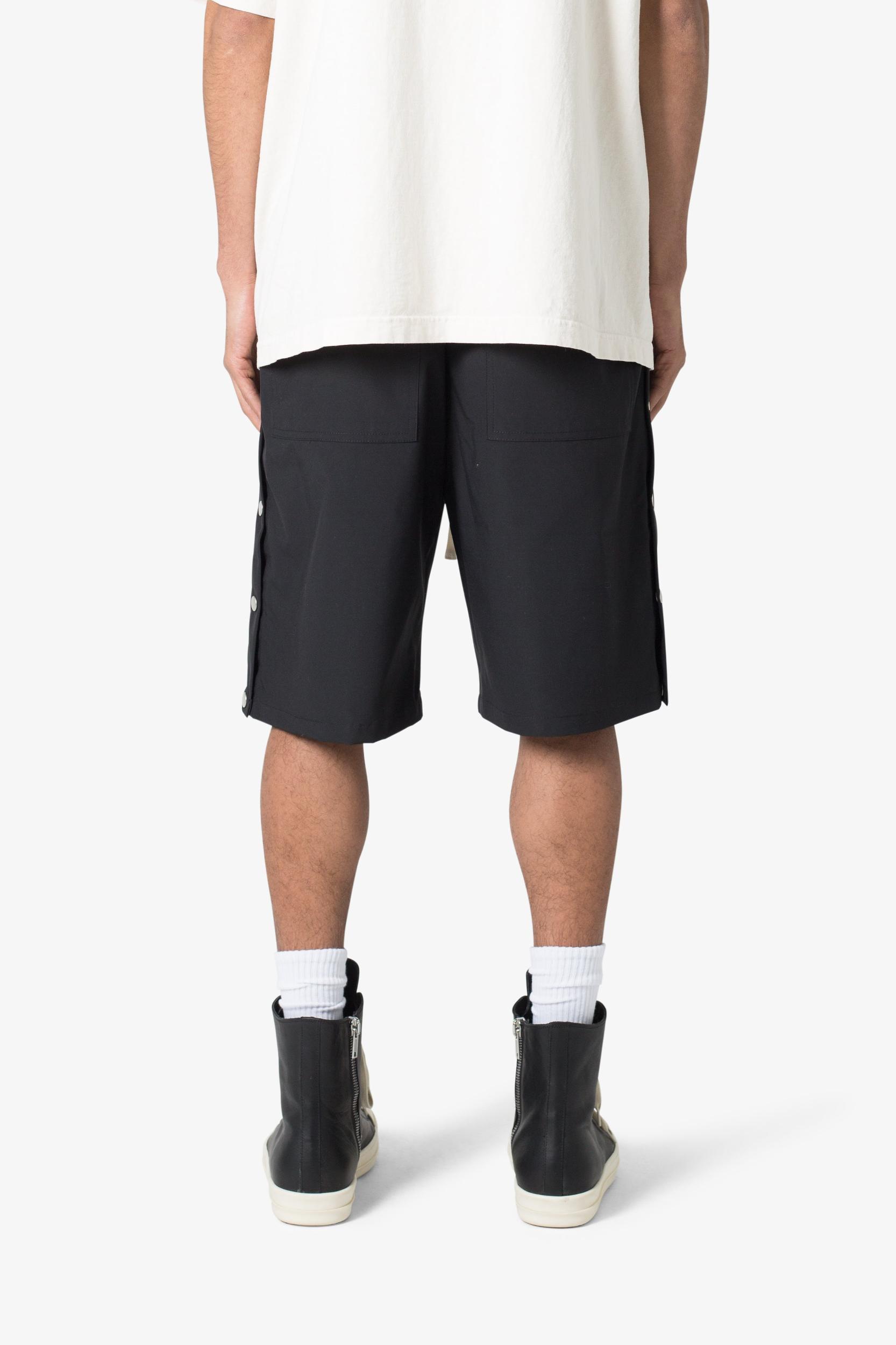 Side Snap Nylon Shorts - Black Product Image