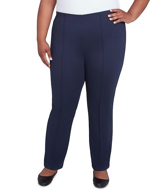 Ruby Rd. Plus Size Ponte Knit Pintuck Pull-On Pants Product Image