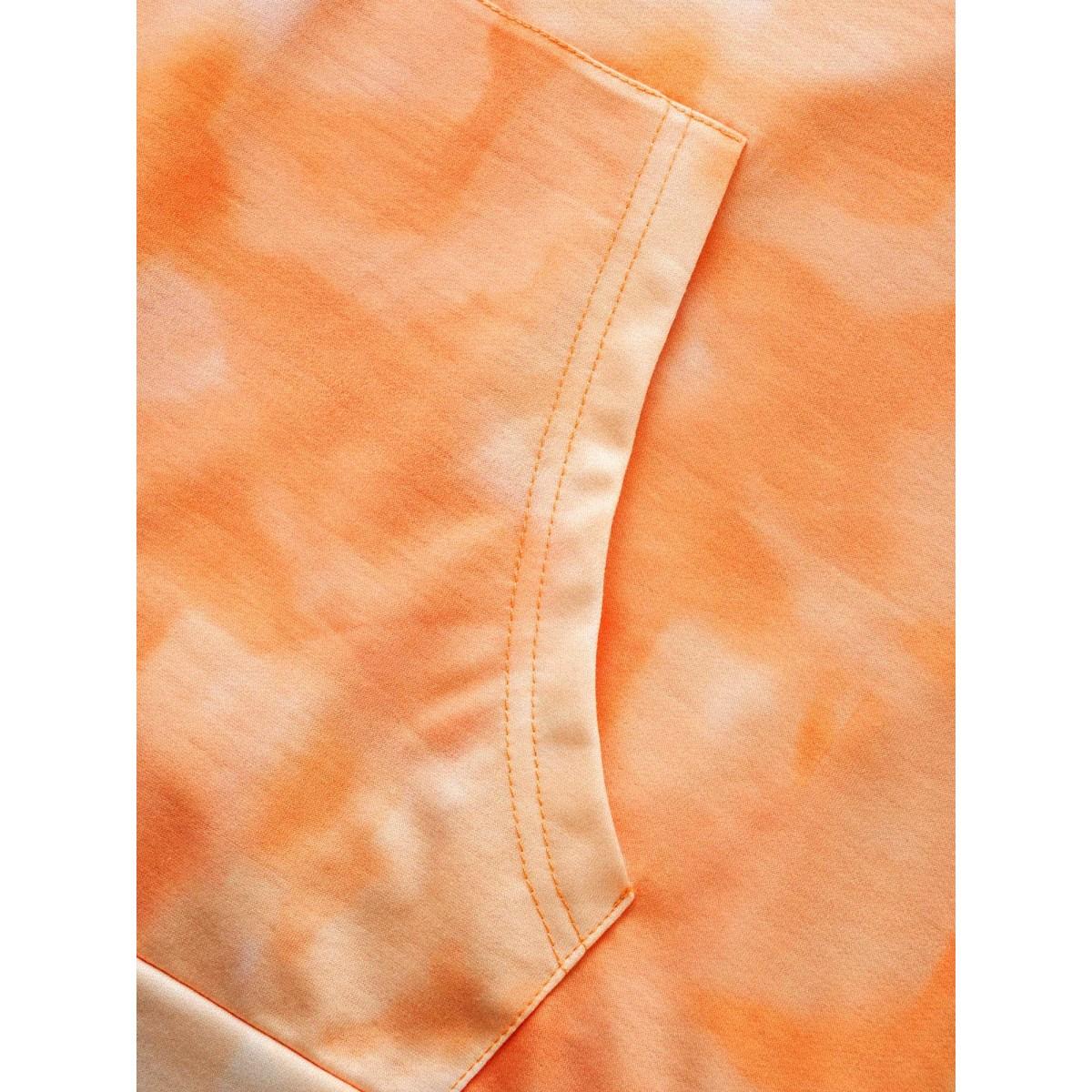 Plus Size Tie Dye Hooded Kangaroo Pocket Sweatshirt Women Multicolor Casual Non Hooded Everyday Sweatshirts BloomChic 10/M Product Image