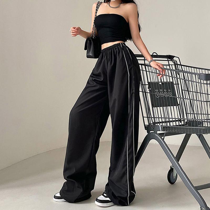 Low Waist Loose-Fit Wide-Leg Sweatpants Product Image