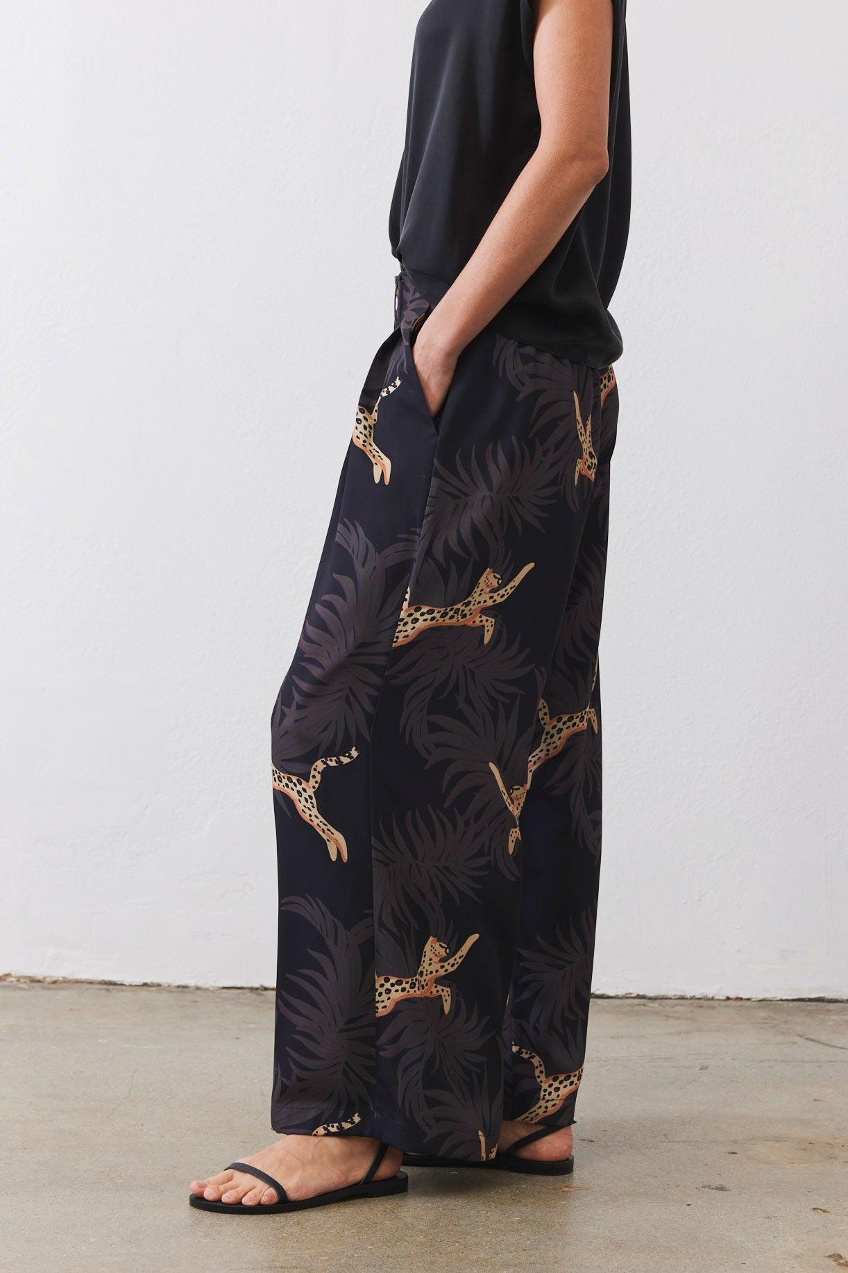 Front Pleat Wide Leg Trousers Product Image