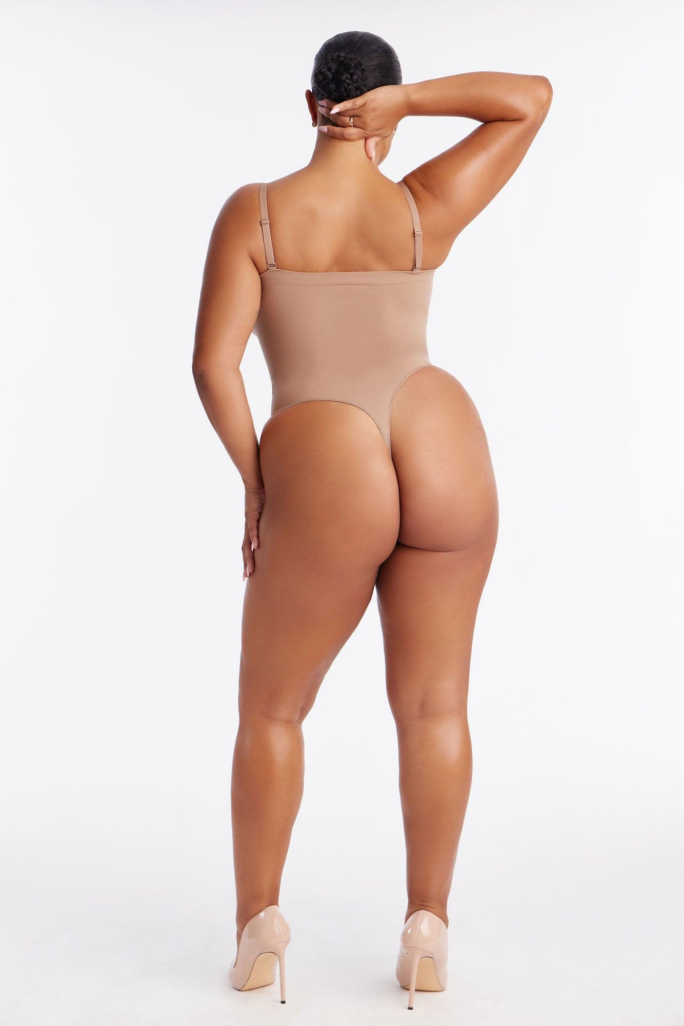 Nova Sculpt Seamless Strong Compression Strapless Thong Bodysuit - Nude Female Product Image