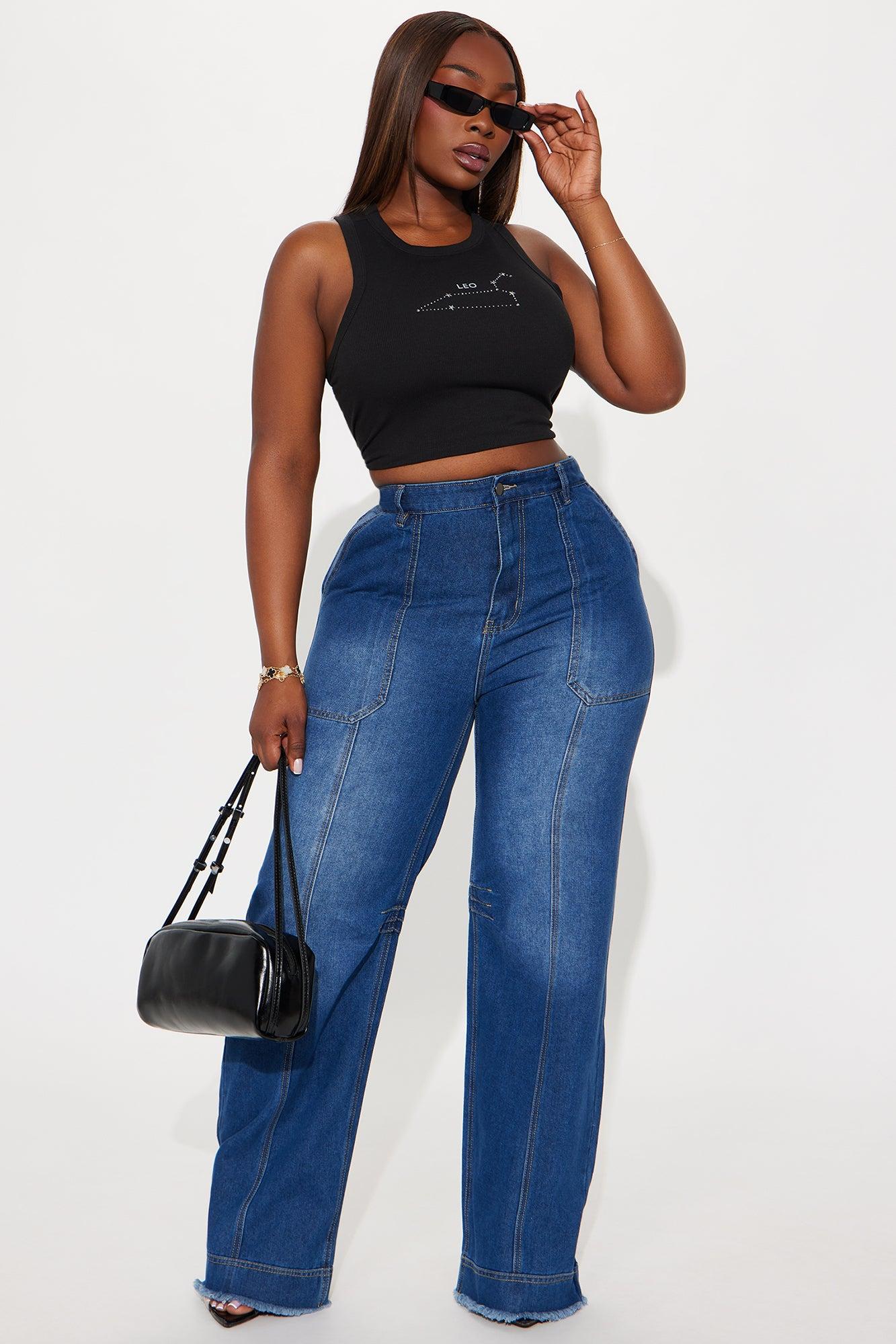 Leo Season Ribbed Tank Top - Black Product Image