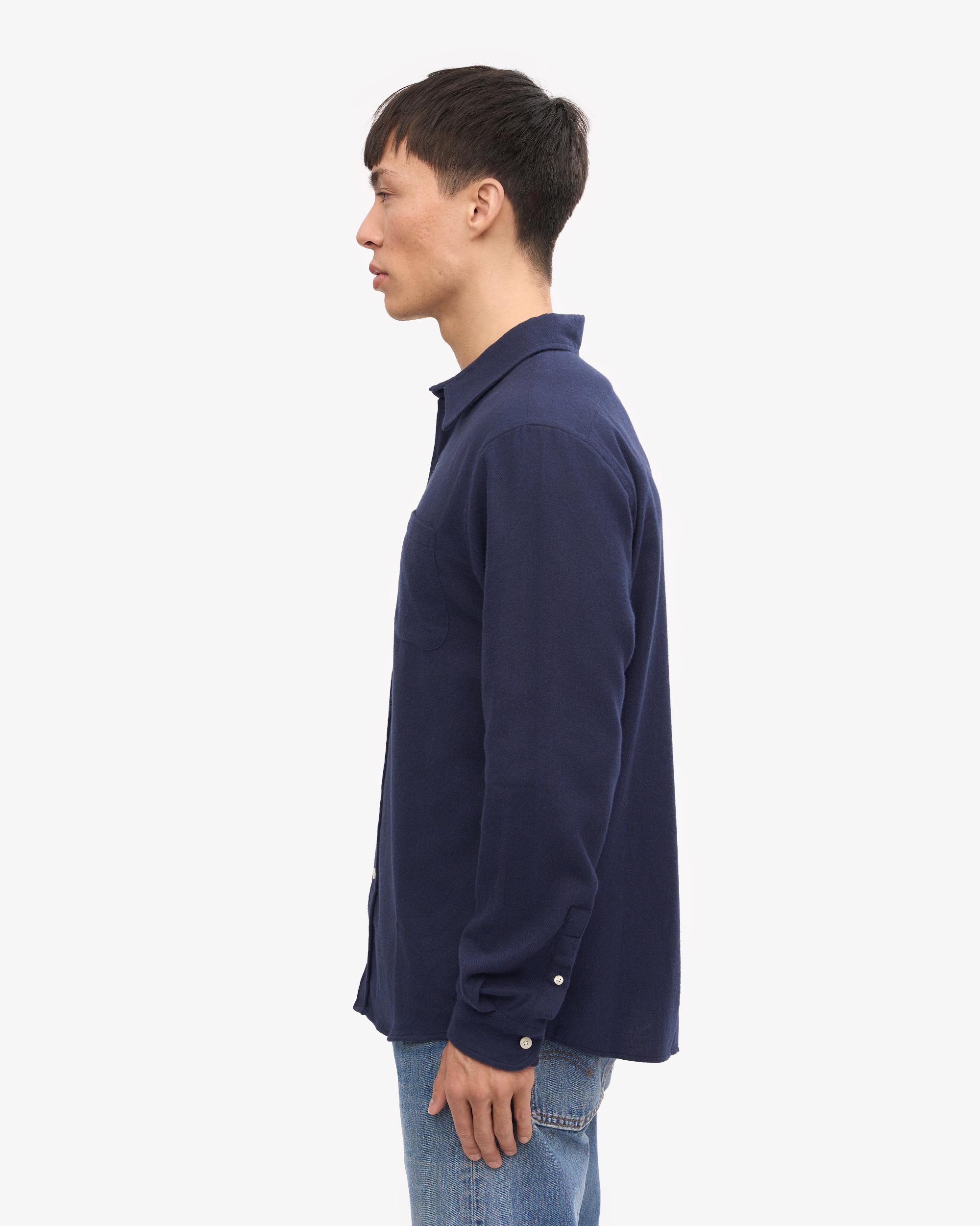 Organic Flannel Shirt - Deep Black Product Image