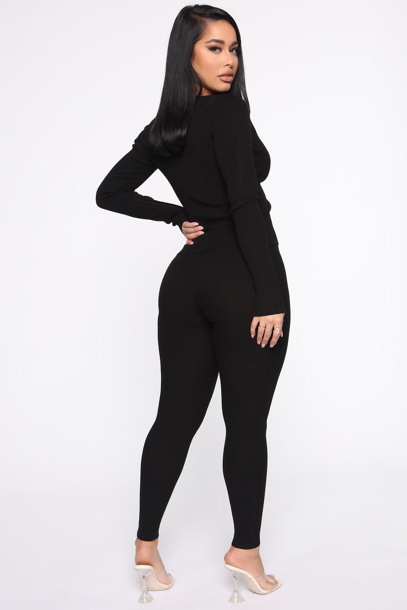 Wrong Way Sweater Pant Set - Black Female Product Image
