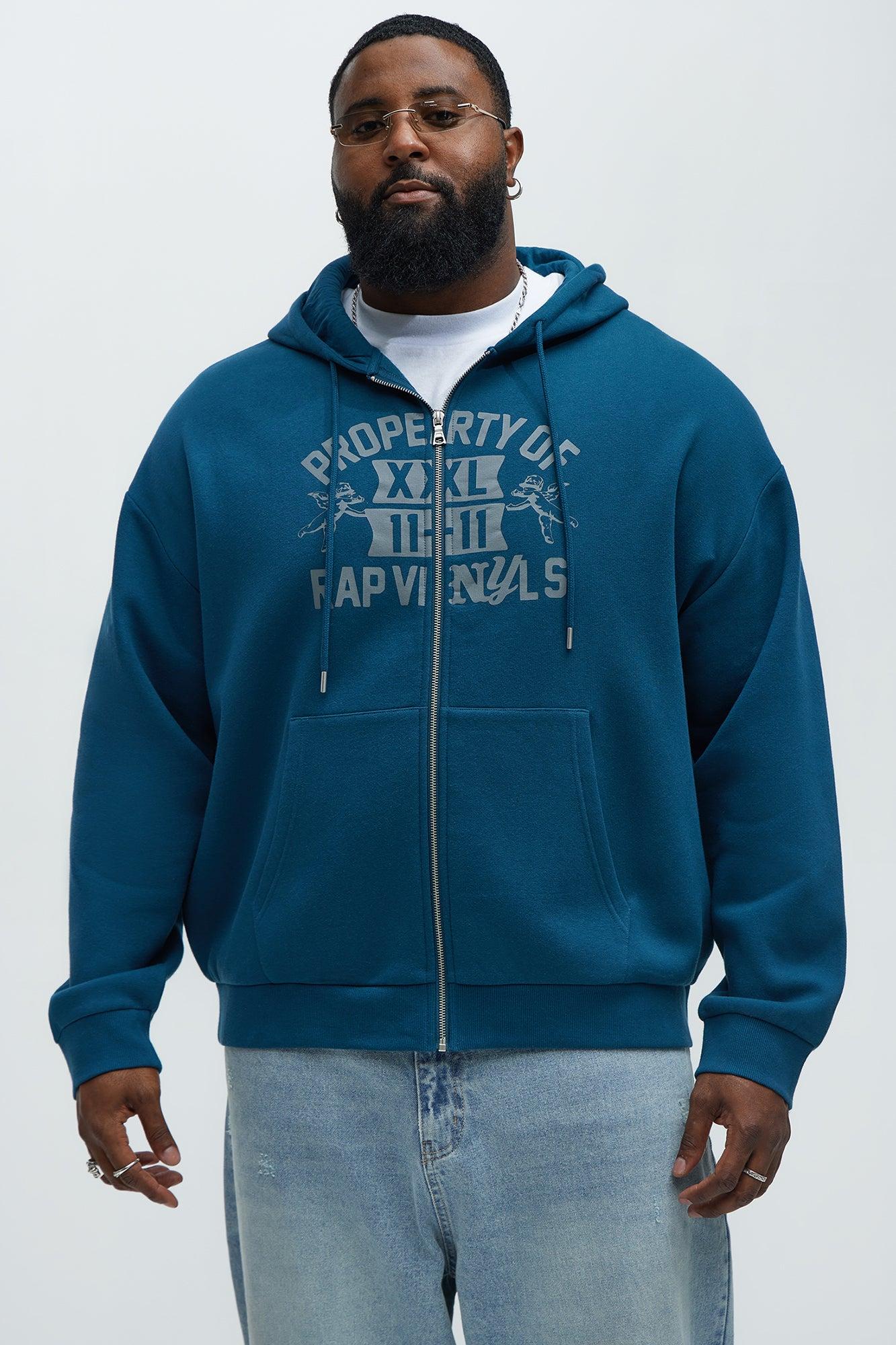 Tyson Rap Vinyls Zip Up Hoodie - Blue Product Image