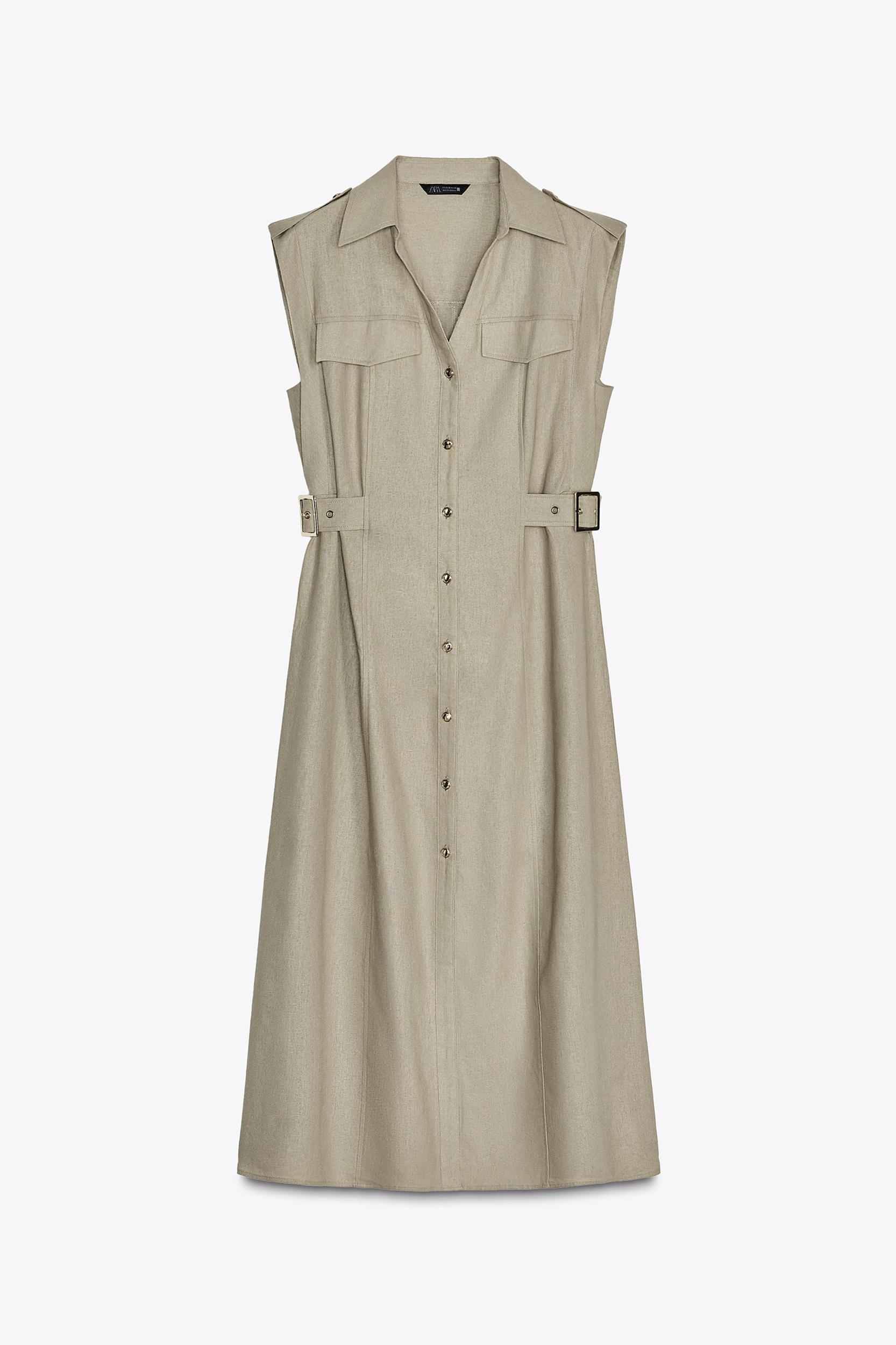 LINEN MIDI DRESS Product Image