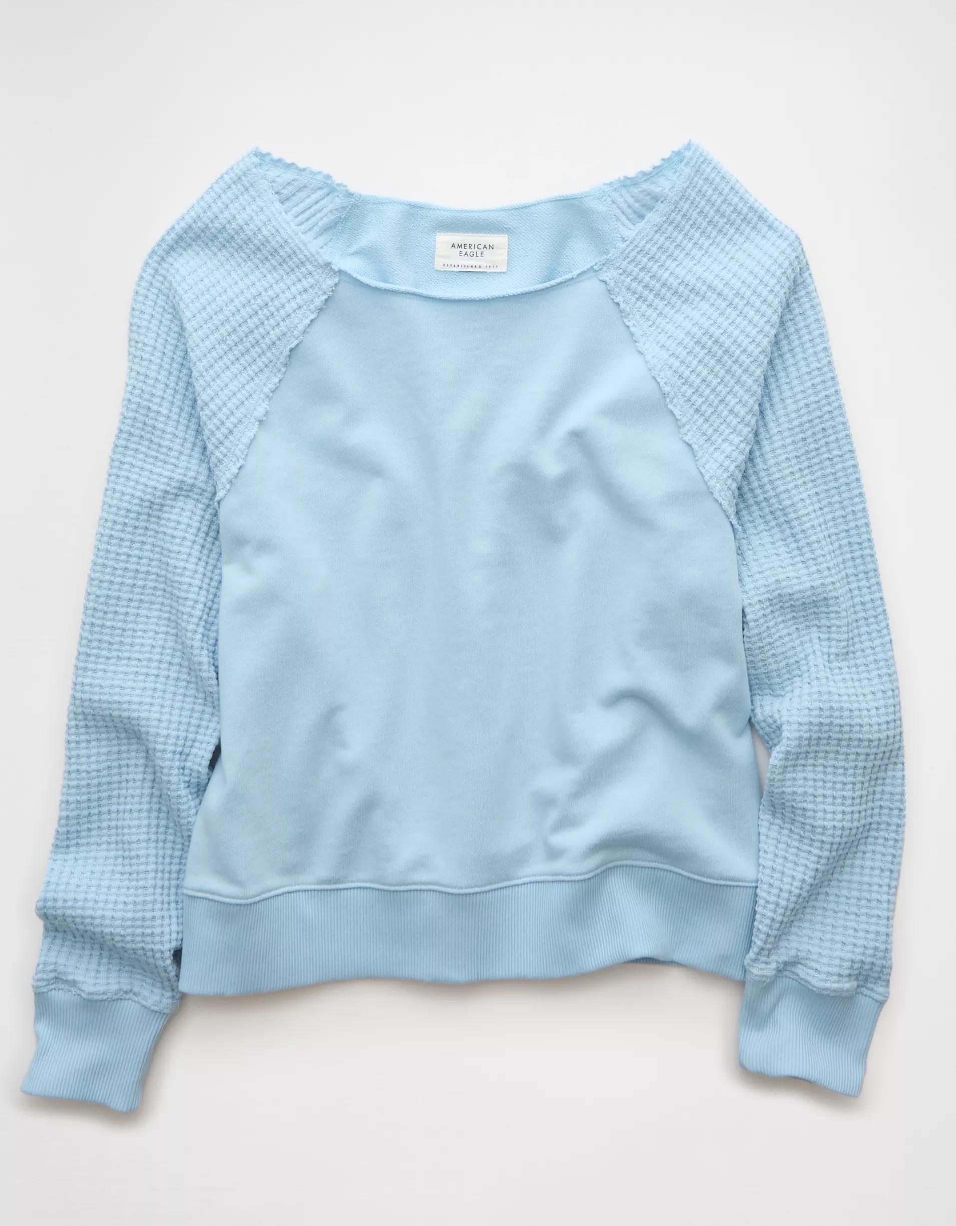 AE Mixed Knit Sweatshirt Product Image