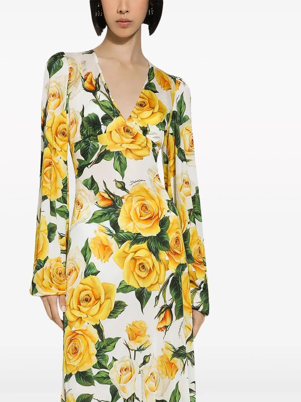 rose-print midi dress Product Image