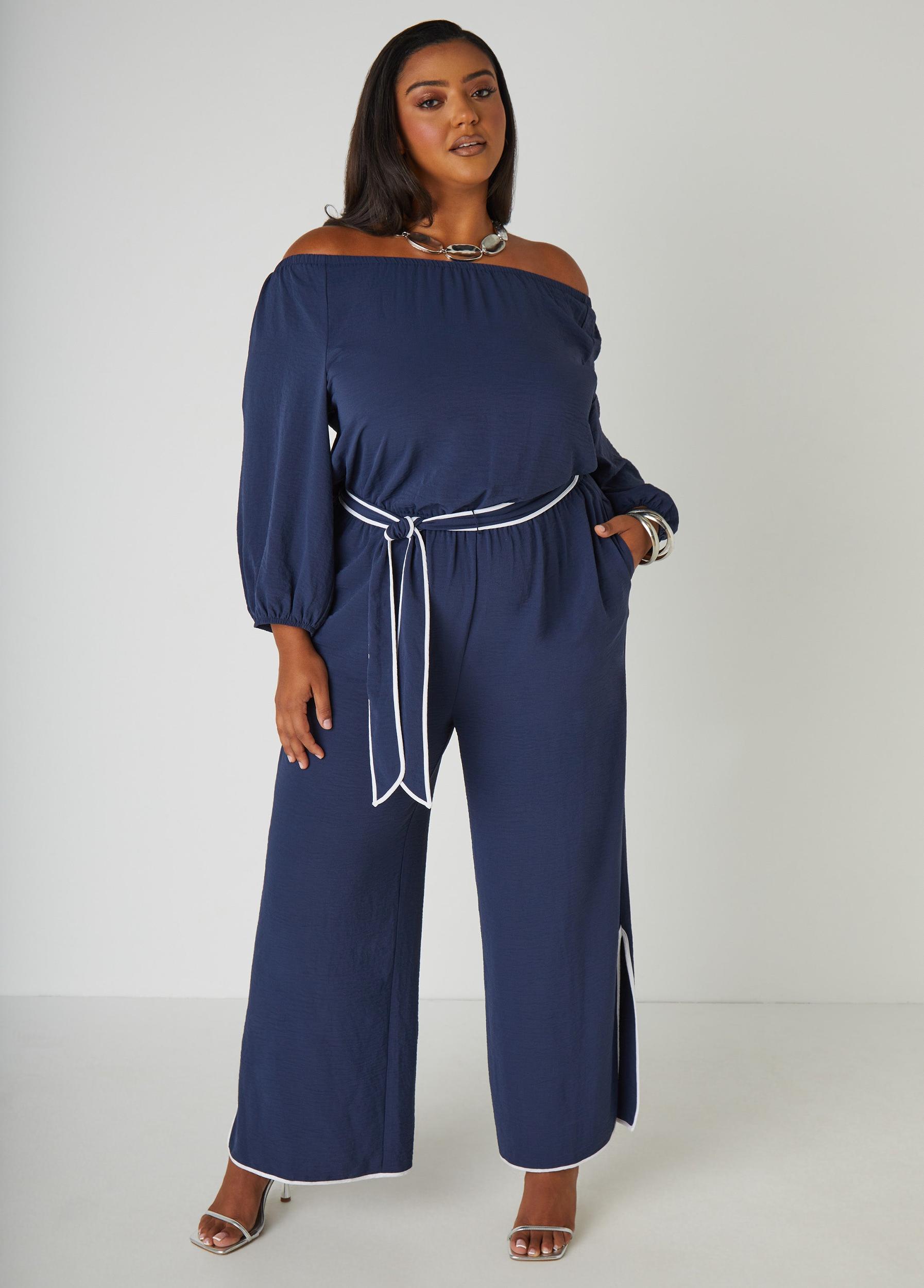 Belted Off The Shoulder Jumpsuit Product Image