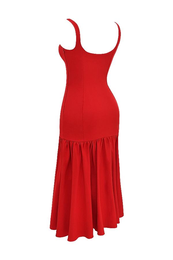 Amore  scarlet dropped waist midi dress Product Image
