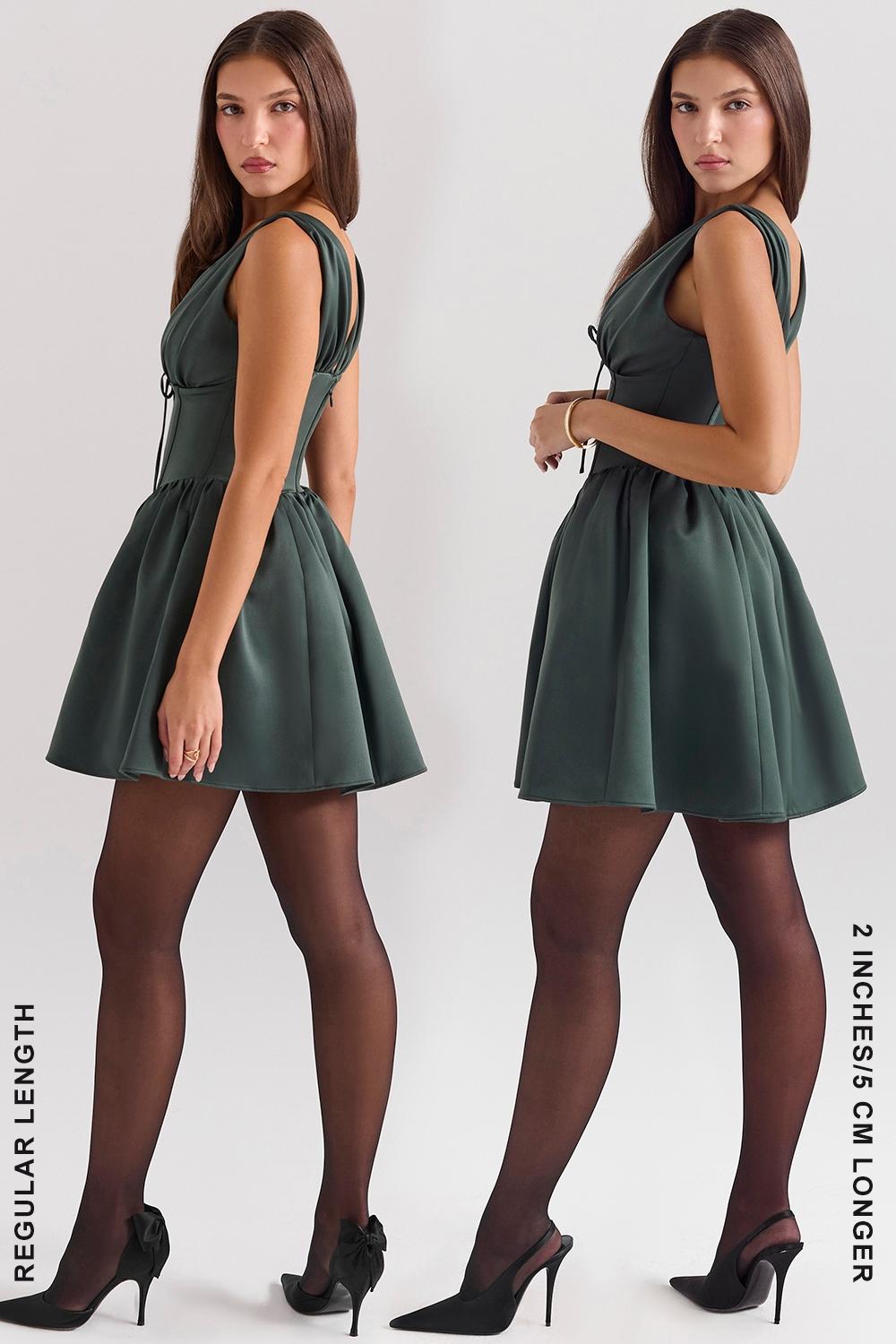 Emmeliette  forest green satin mini dress Product Image