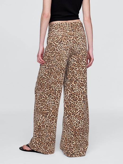Mid Rise UltraSoft Leopard Baggy Jeans Product Image