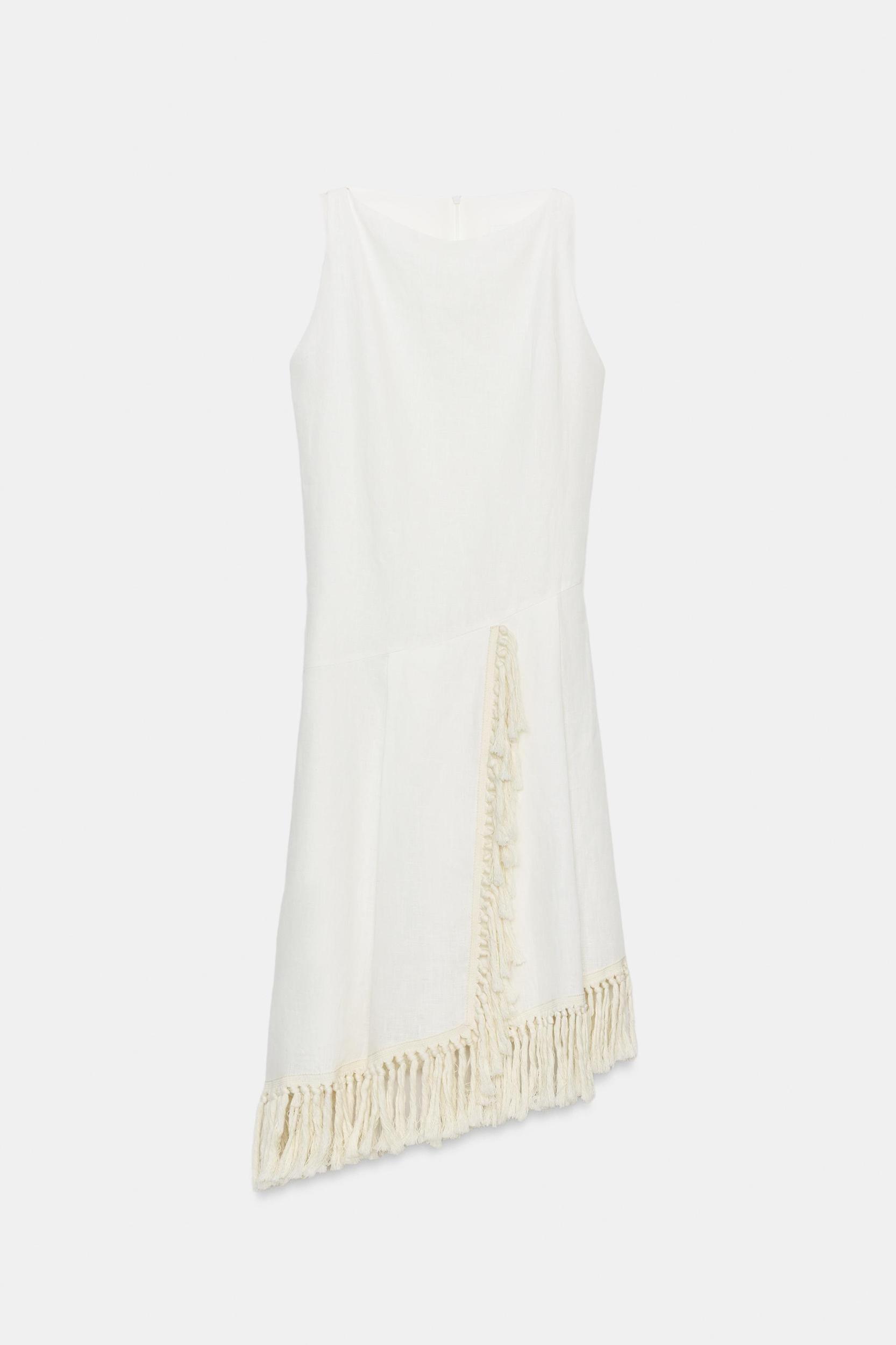 ZW COLLECTION FRINGED LINEN DRESS Product Image