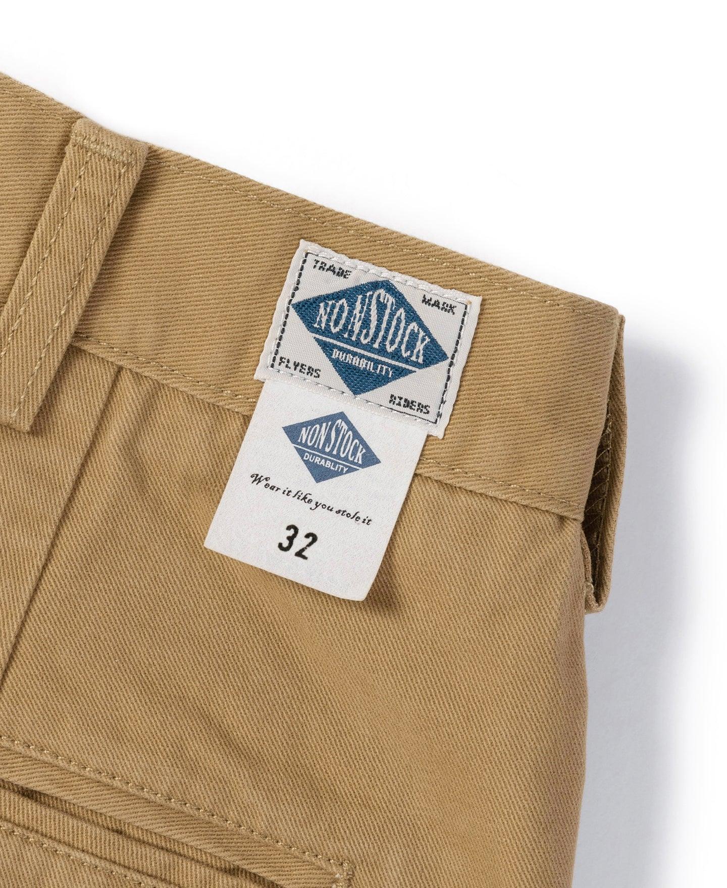 1930s IVY Style Double Pleated Chino Trousers - Yellow Product Image