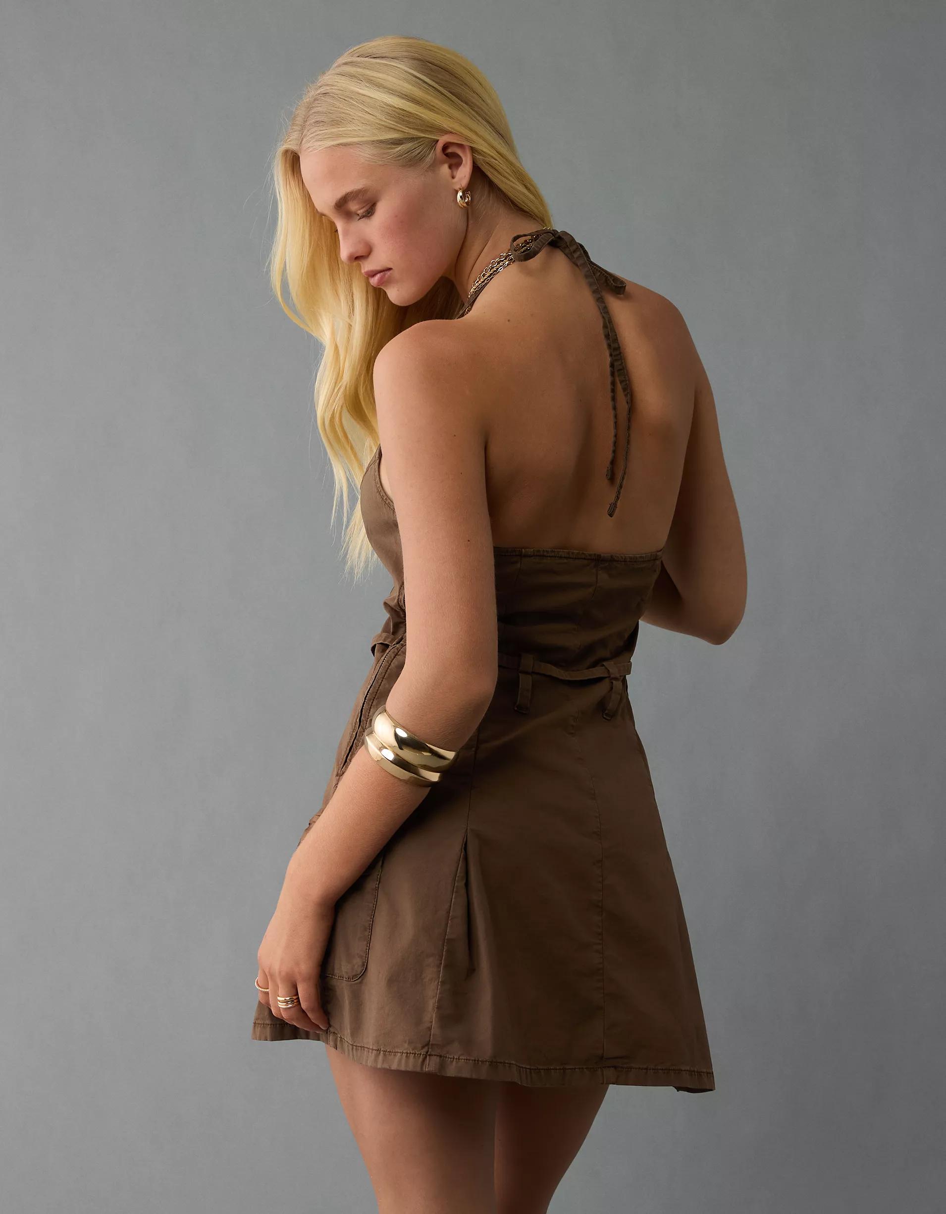 AE Halter Cargo Mini Dress Product Image