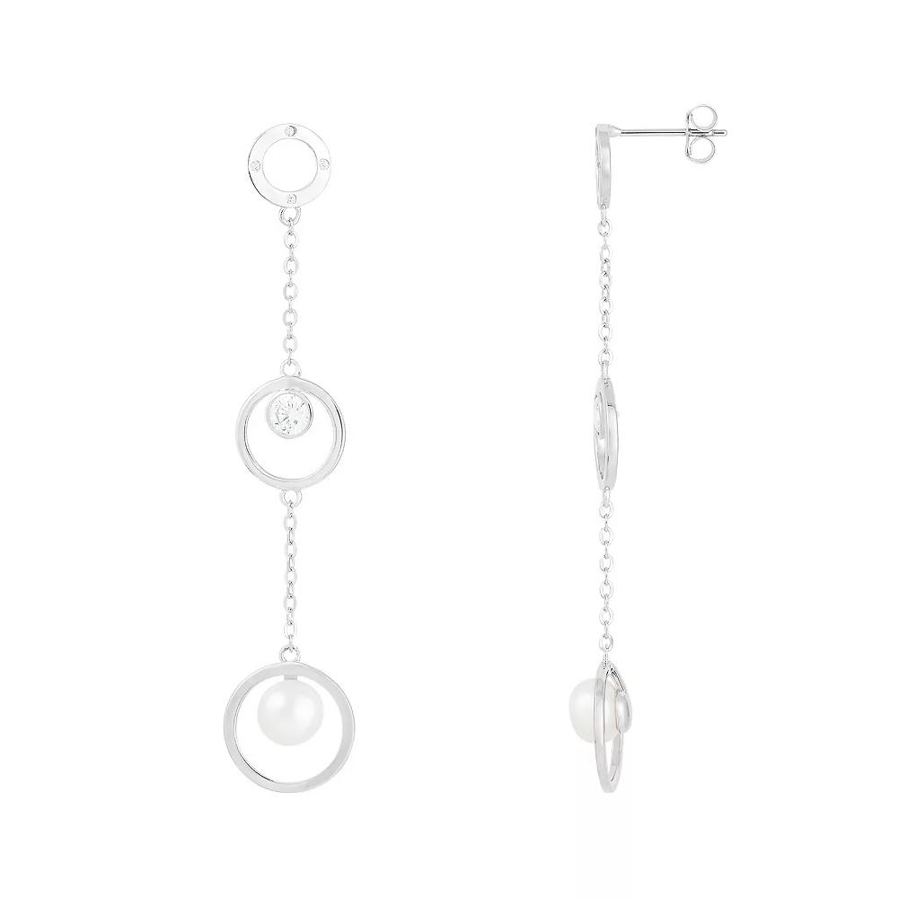 Splendid Pearls Dangling Sterling Silver Freshwater Cultured Pearl Earrings, Women's Product Image
