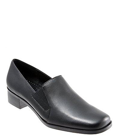 Trotters Ash Leather Slip-On Block Heel Loafers Product Image